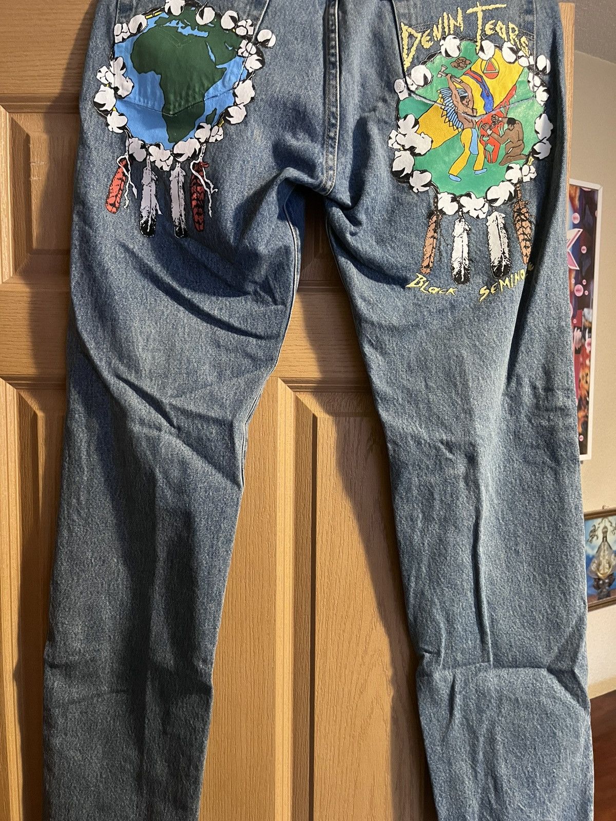 DENIM TEARS × Levi's Denim Tears Black Seminole Jeans Size US 34 / EU 50 - 2 Thumbnail