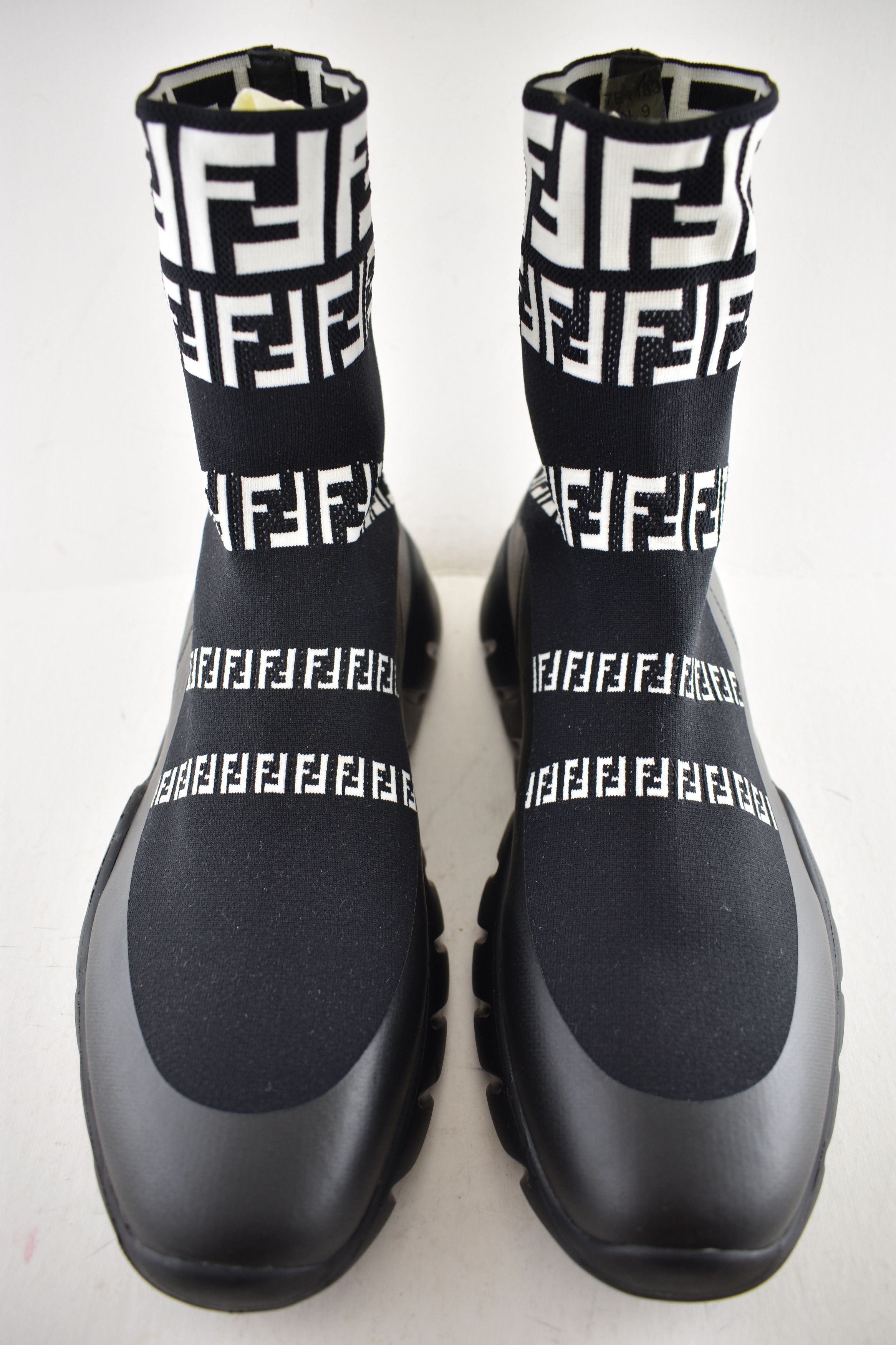 Fendi Fendi White FF Logo Knit Sock Trainer Sneaker UK 9 US 10 Size US 10 / EU 43 - 6 Thumbnail