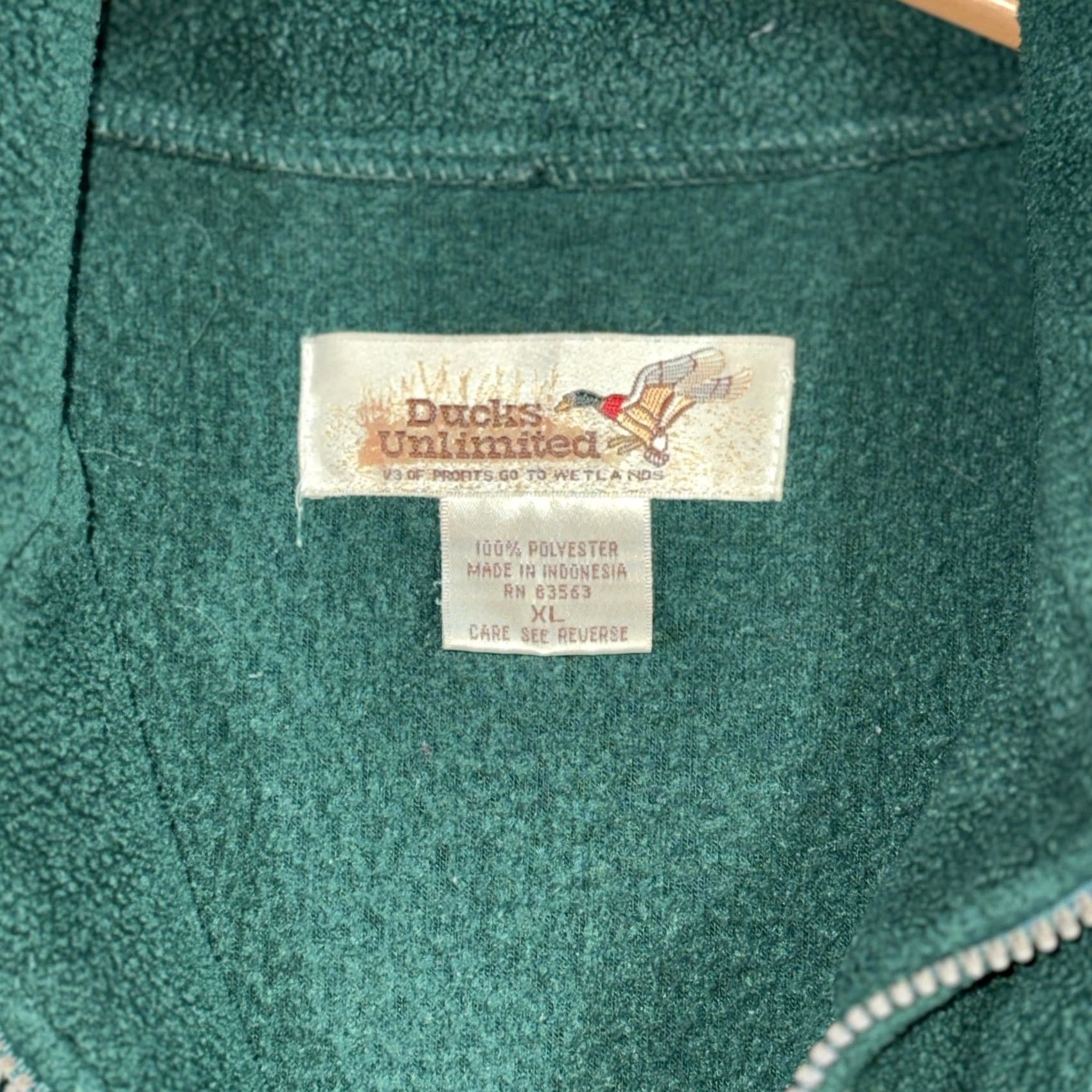 Vintage Ducks Unlimited Sweatshirt Mens XL Green Fleece 1/4 Zip Pockets Pullover Hunting Outdoor Zip Logo Size US XL / EU 56 / 4 - 5 Thumbnail