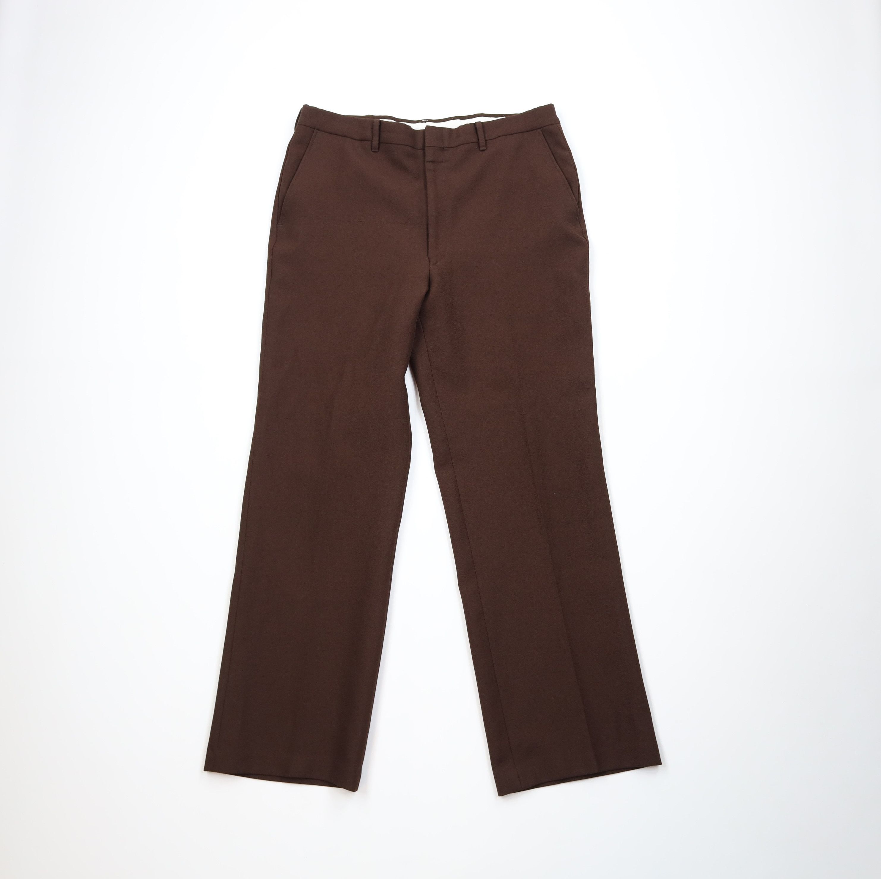 Vintage Vintage 70s Streetwear Flared Wide Leg Chino Pants Brown USA Size US 34 / EU 50 - 1 Thumbnail