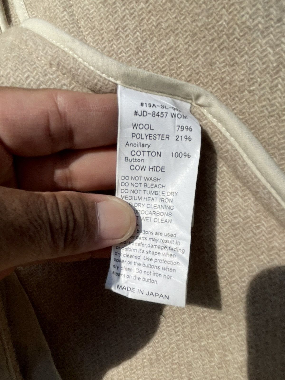 Danton RARE🔥 Danton Vetements De Travail Beige Wool Coat Size S / US 4 / IT 40 - 8 Thumbnail