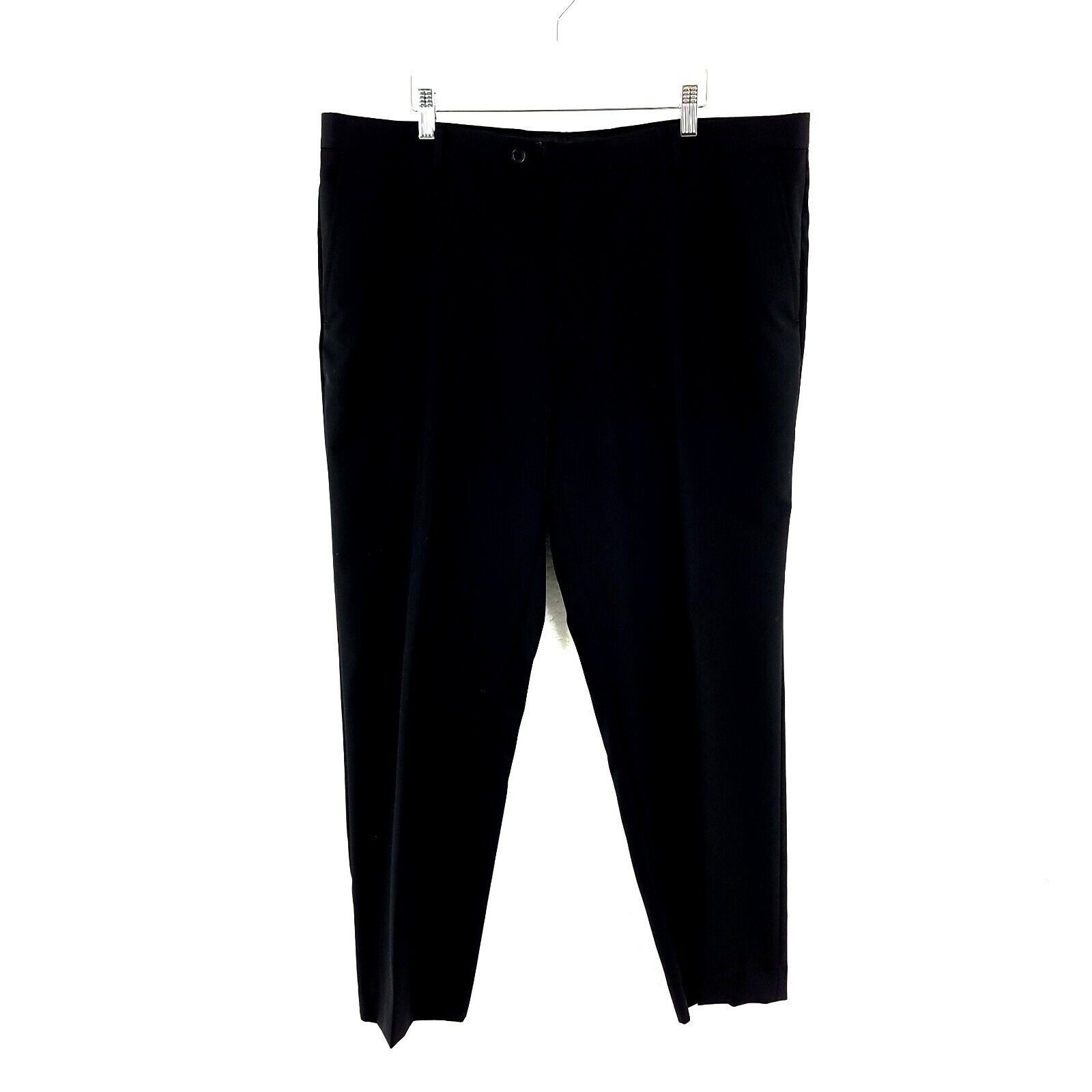 Pronto Uomo Pronto Uomo Platinum Wool Black Mid Rise Flat Front Dress Pa Size 40R - 1 Thumbnail
