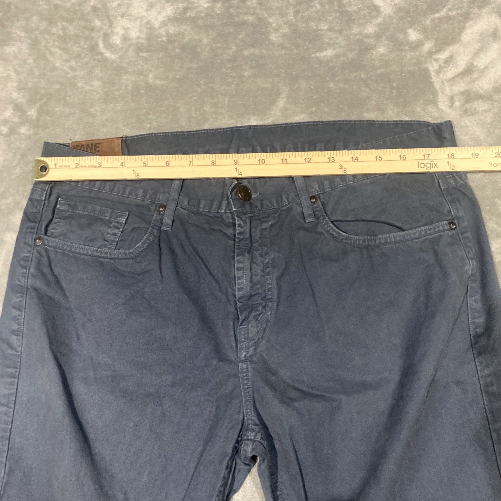 J Brand J. BRAND Pants Slim Straight KANE 36x30 Men Blue Casual Mid-Rise Cotton Blend Slimming Ankle Flat Front Regular Urban? Size US 36 / EU 52 - 2 Thumbnail