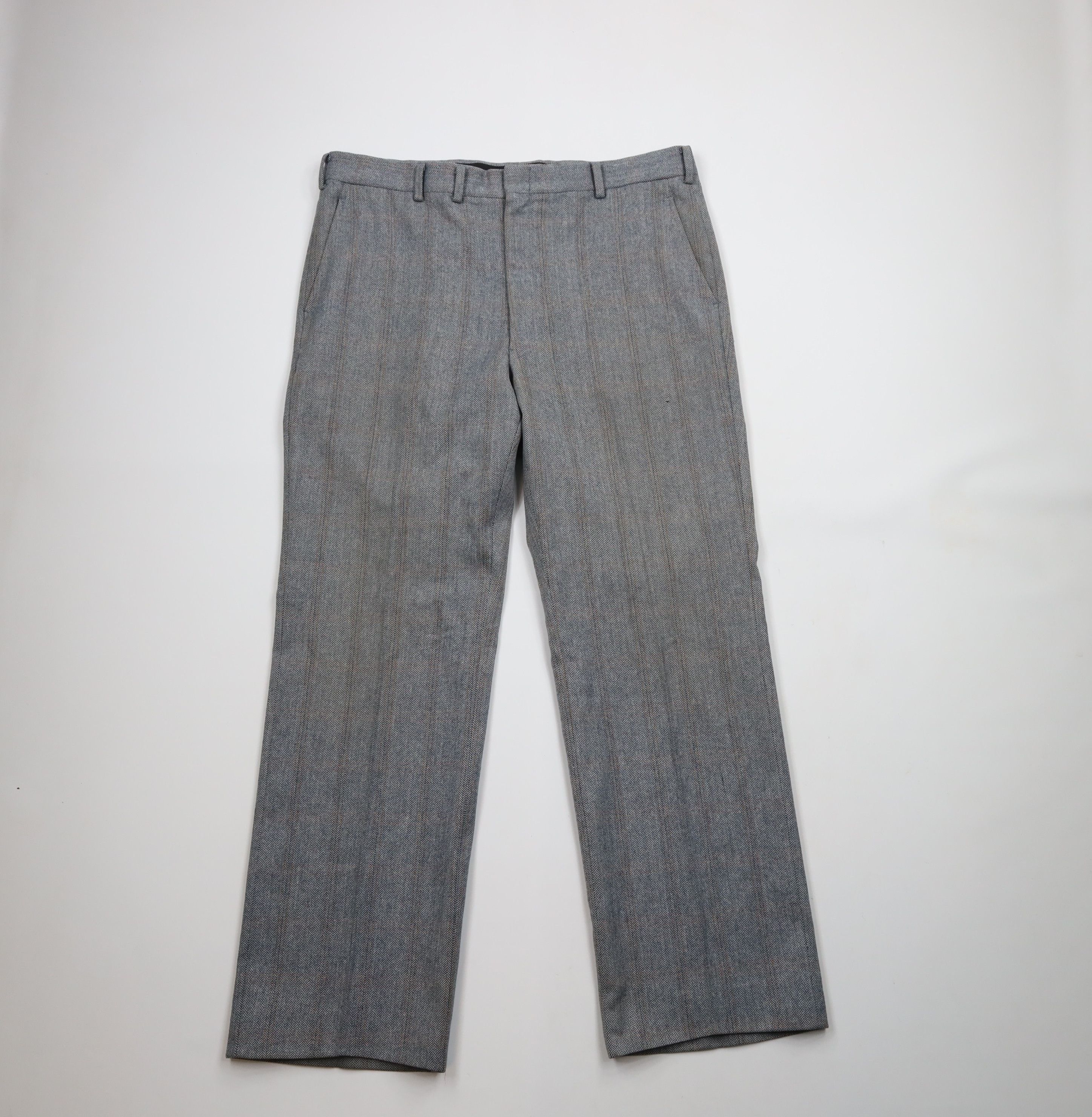 Vintage Vintage 60s 70s Streetwear Herringbone Wide Leg Pants USA Size US 36 / EU 52 - 1 Thumbnail
