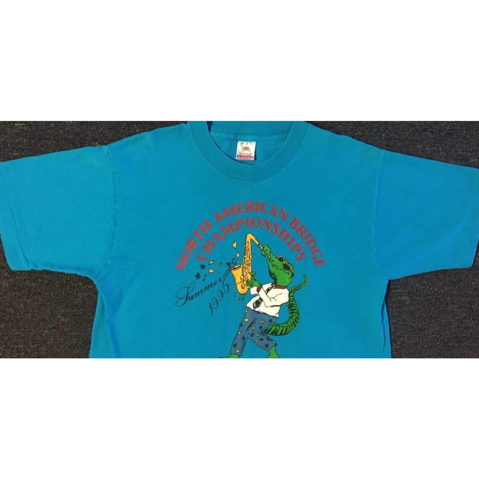 Vintage VINTAGE New Orleans Bridge Championship Shirt M Blue 90s Graphic Tee Men Vintage 90s LSU Jazz Mardi Gras City USA Louisiana Brainstormed? Size US M / EU 48-50 / 2 - 6 Thumbnail