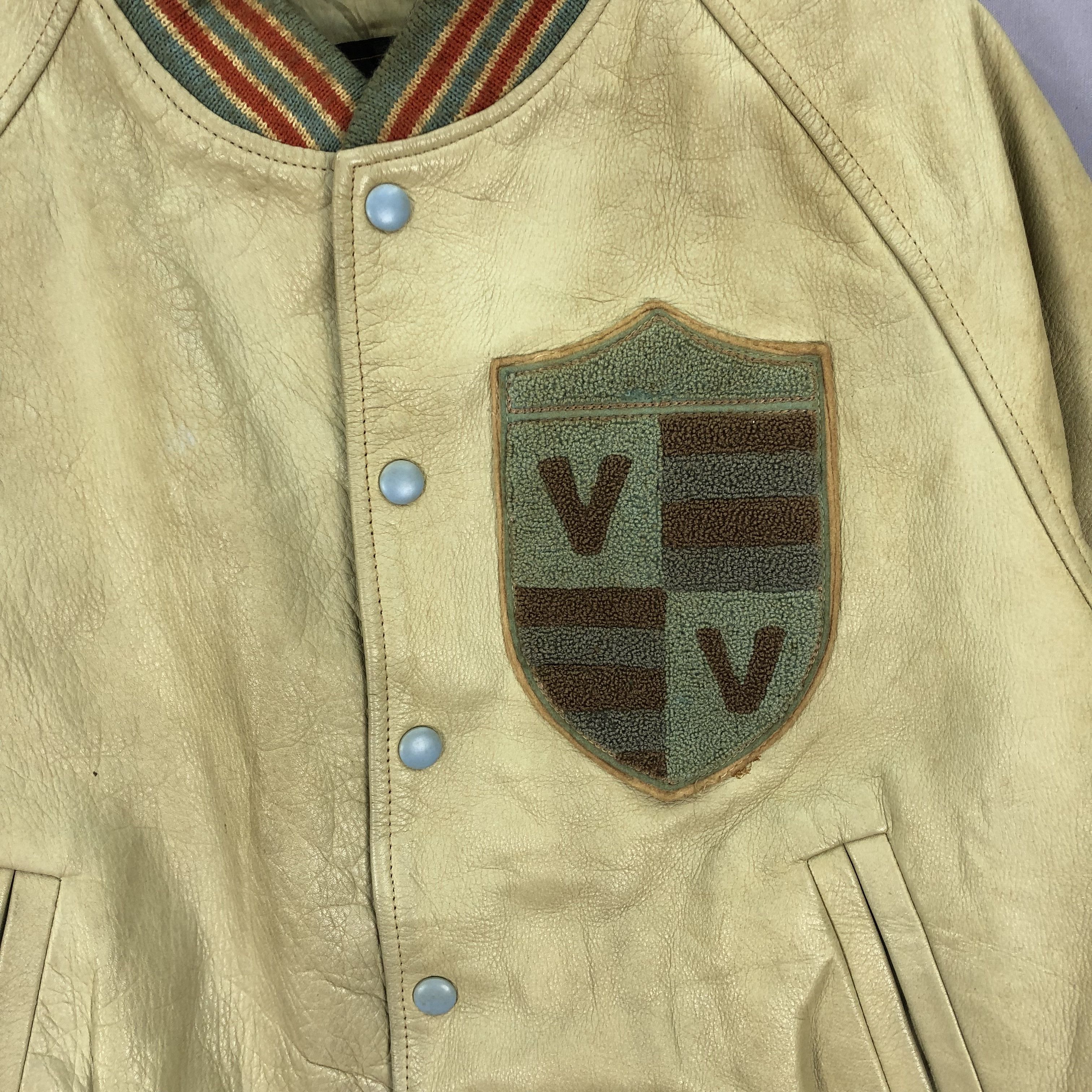 Vintage RARE Vintage 80s VOC Full Leather Varsity Bomber Jackets Size US M / EU 48-50 / 2 - 4 Thumbnail