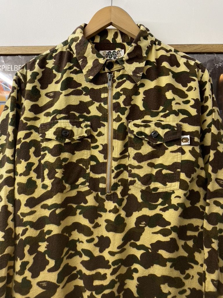 Bape 90s Vintage Bape Chamois Cloth Fleece 1/2 Zip Overshirt Size US S / EU 44-46 / 1 - 6 Thumbnail