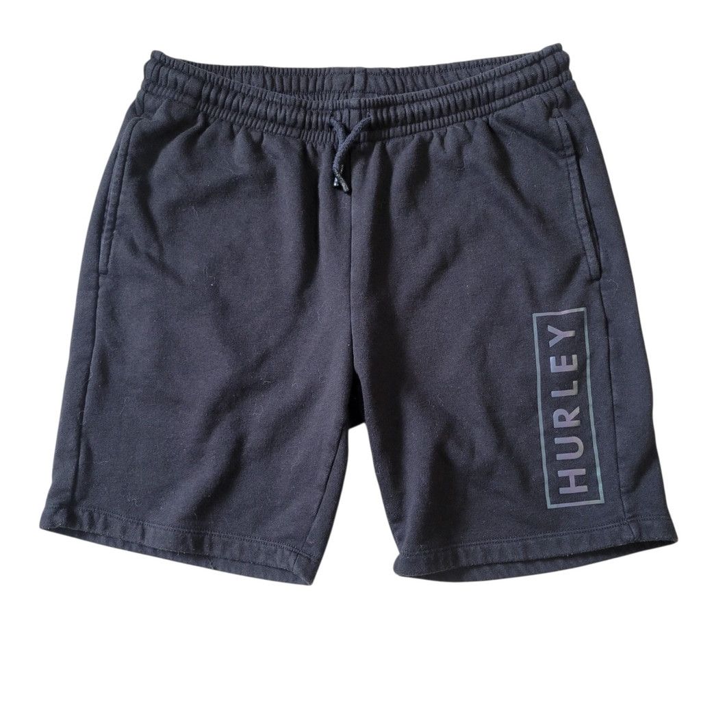Hurley Hurley Men Black Logo Lounge Drawstring Fleece Shorts Medium Size US 32 / EU 48 - 5 Thumbnail