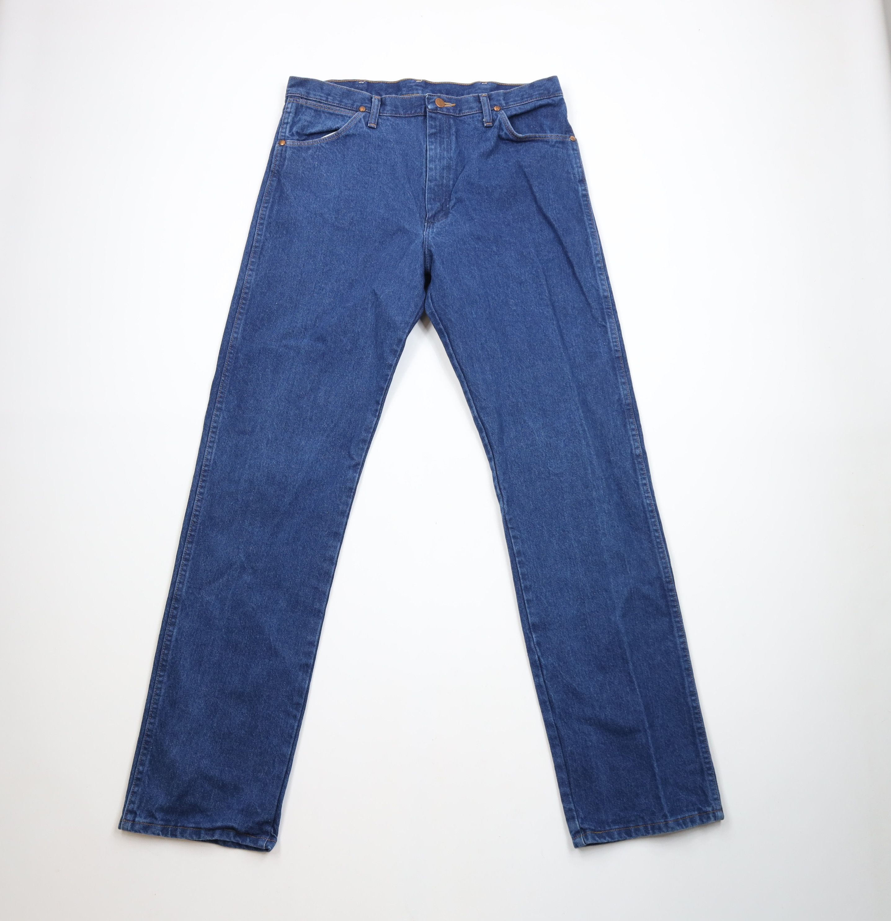 Vintage × Wrangler Vintage 90s Wrangler Western Straight Leg Denim Jeans Blue Size US 35 - 1 Thumbnail