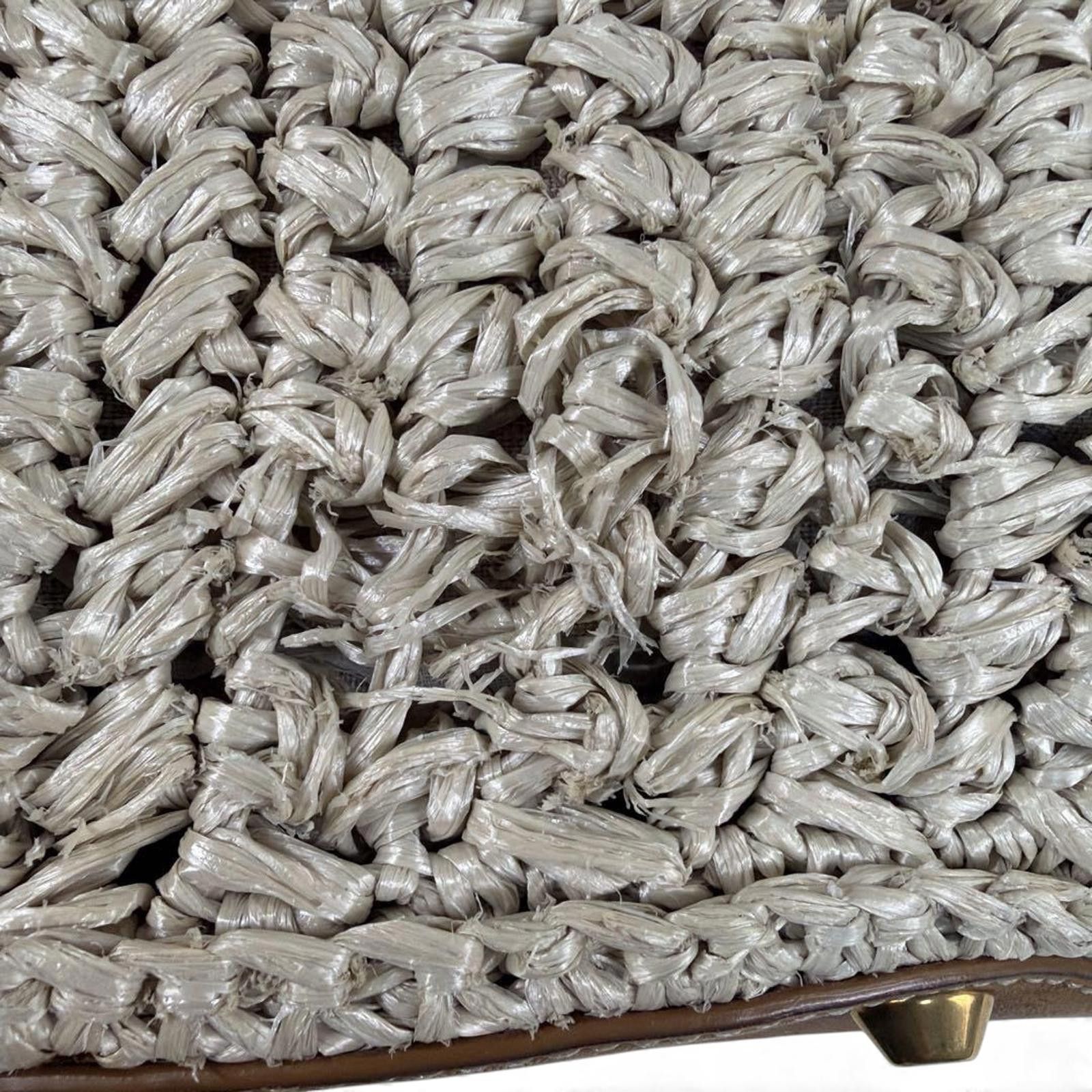 Miu Miu Miu Miu - Woven Tote Bag with Leather Handles Size ONE SIZE - 9 Thumbnail