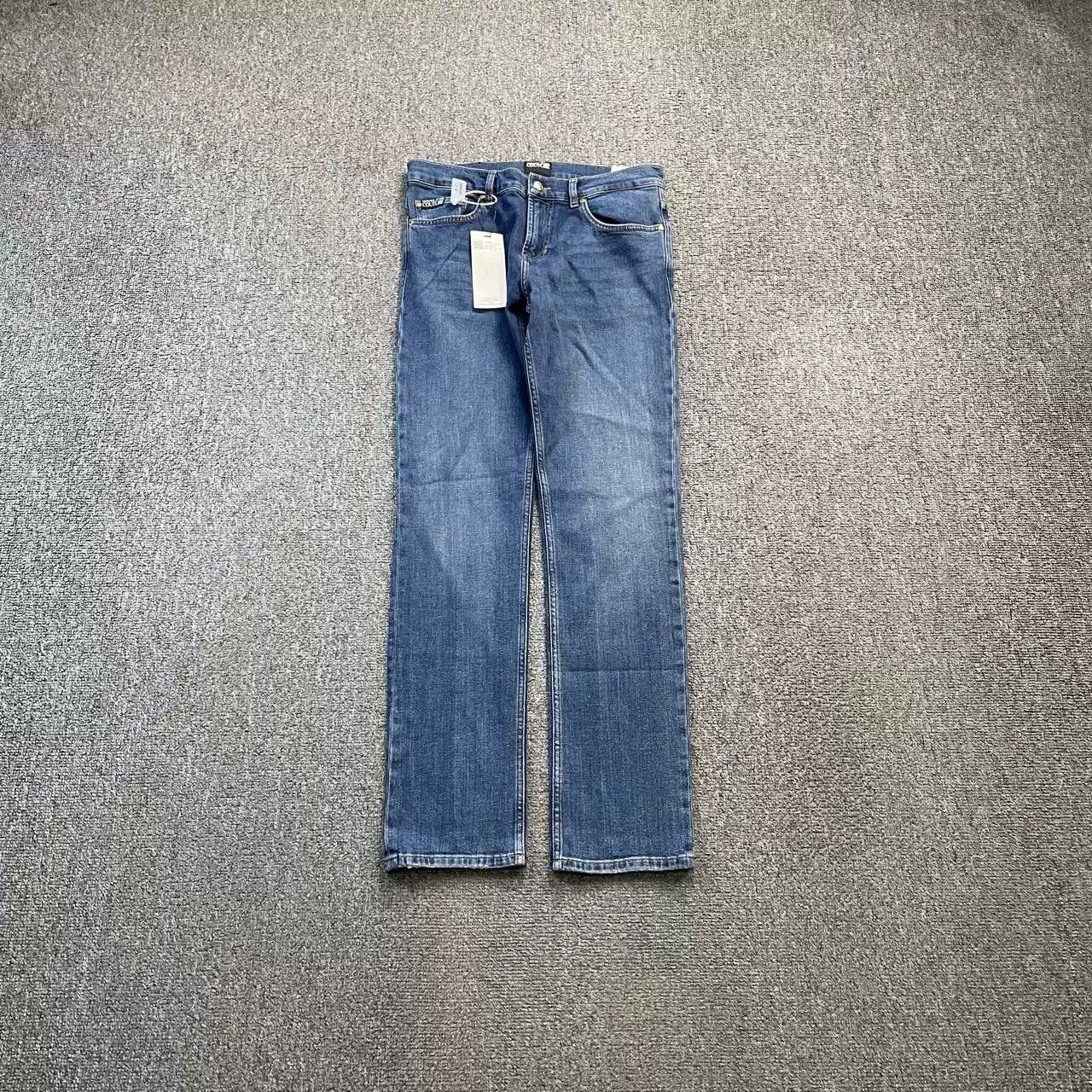 Versace Versace Blue Washed Denim Pants Size US 29 - 1 Thumbnail