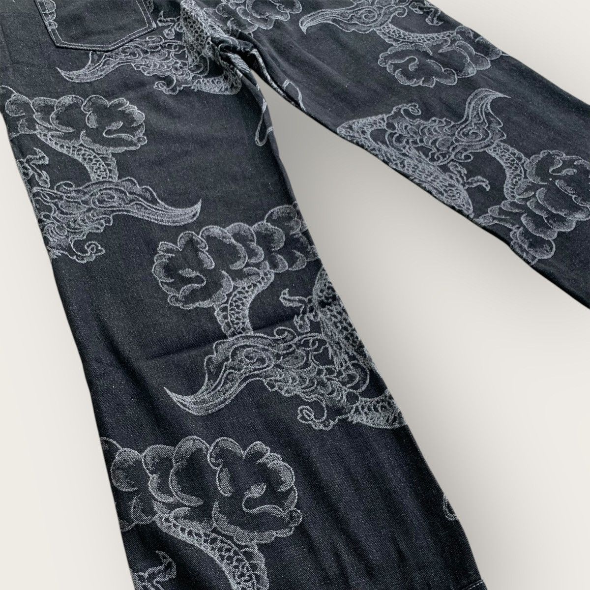 Japanese Brand Flare Jeans Dragon Full Print Size US 30 / EU 46 - 16 Thumbnail