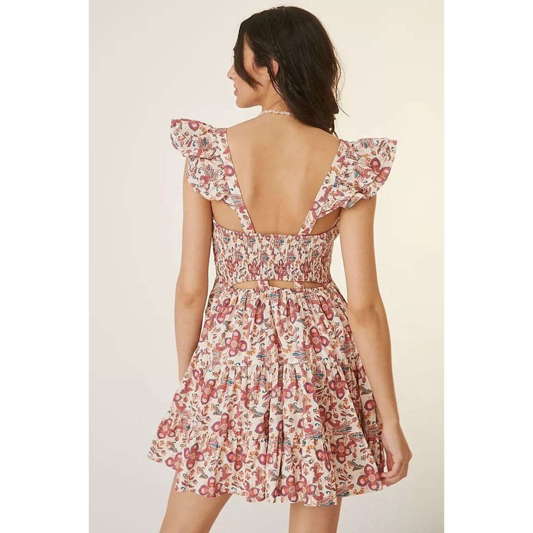 Anthropologie Anthropologie FOREVER THAT GIRL Floral Sweetheart Mini Dress Size XS / US 0-2 / IT 36-38 - 2 Thumbnail