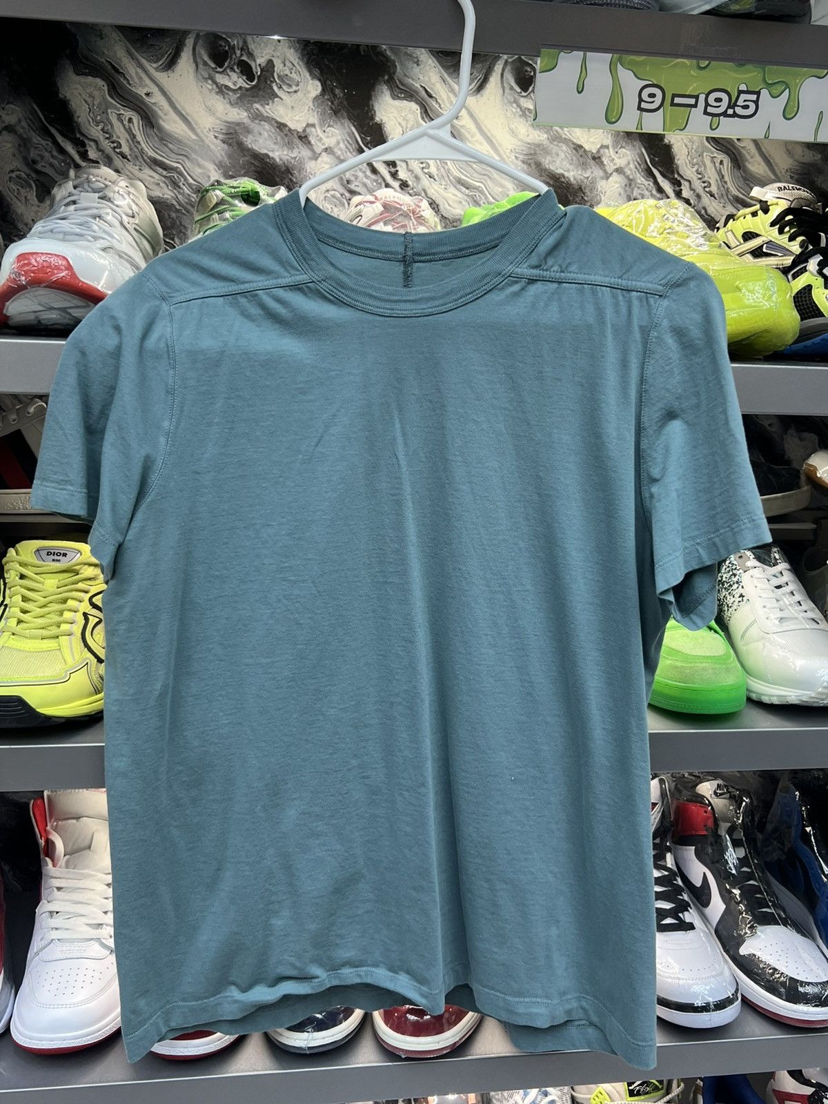 Rick Owens Rick Ownes Teal Tee Shirt Size US L / EU 52-54 / 3 - 1 Thumbnail