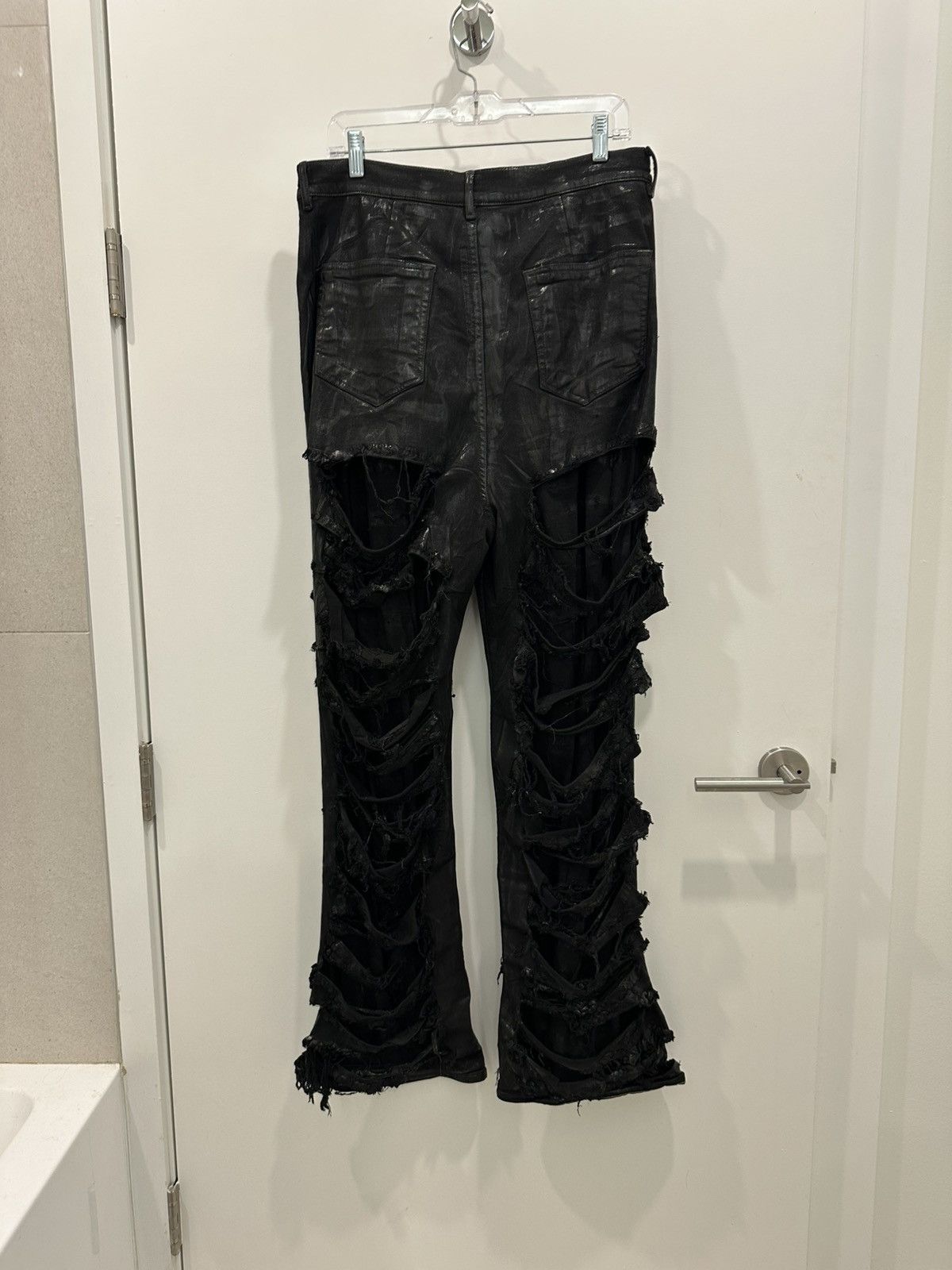 Rick Owens Rick Owens Destroyed Double-Layer Wax Geth Cut Denim - FW22 Size US 32 / EU 48 - 2 Thumbnail