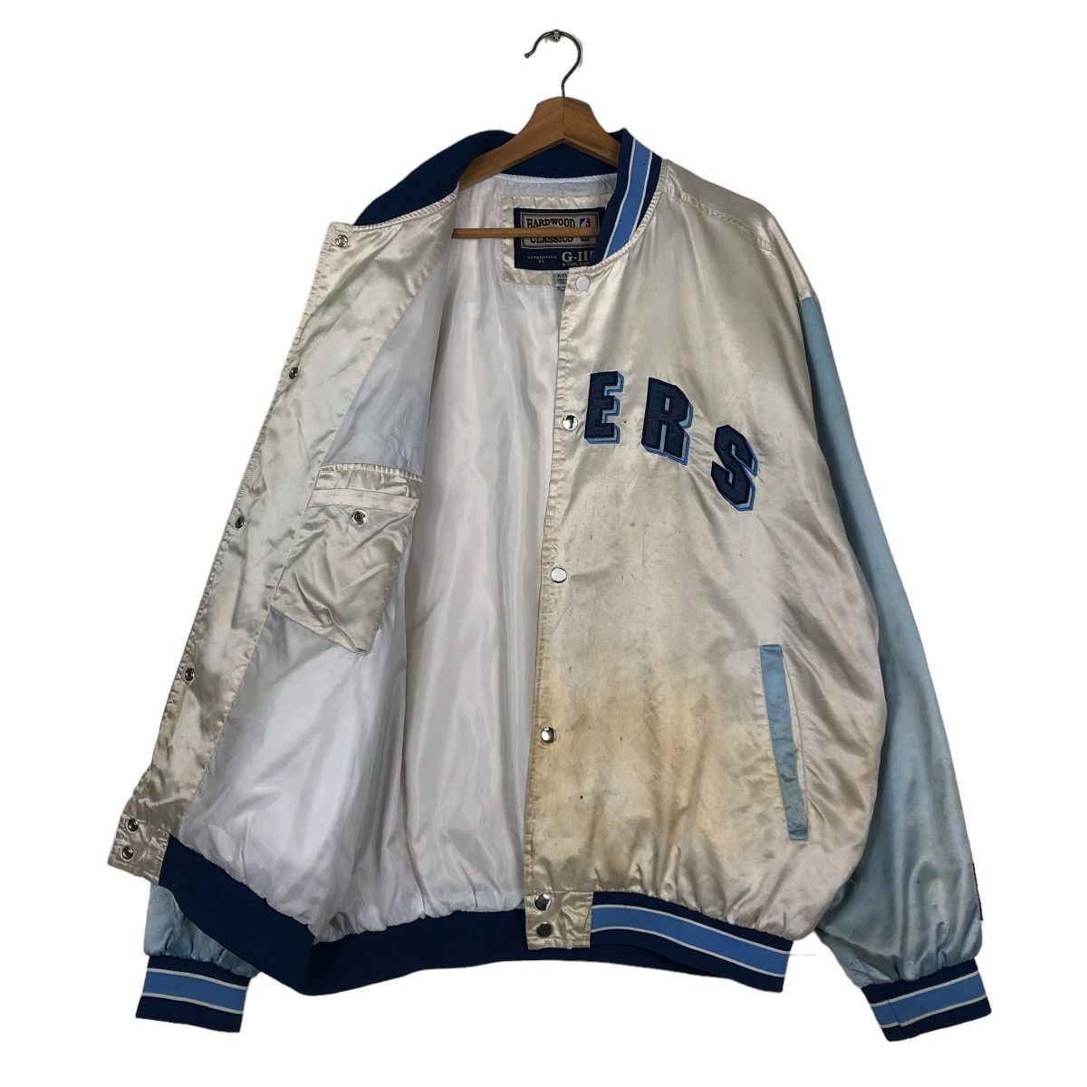 NBA 🔥VINTAGE BOMBER JACKET LAKERS SPELL OUT HARDWOOD CLASSIC Size US XL / EU 56 / 4 - 11 Thumbnail