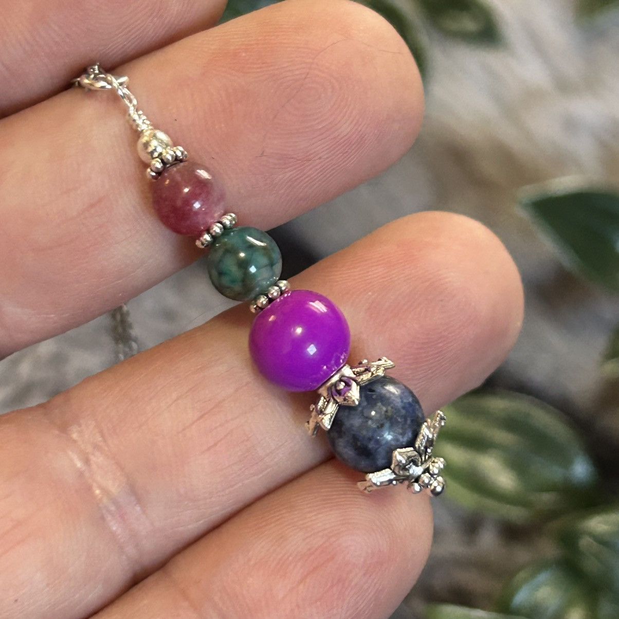 Handmade Handcrafted elegant genuine stone pendant on chain necklace Size ONE SIZE - 1 Thumbnail