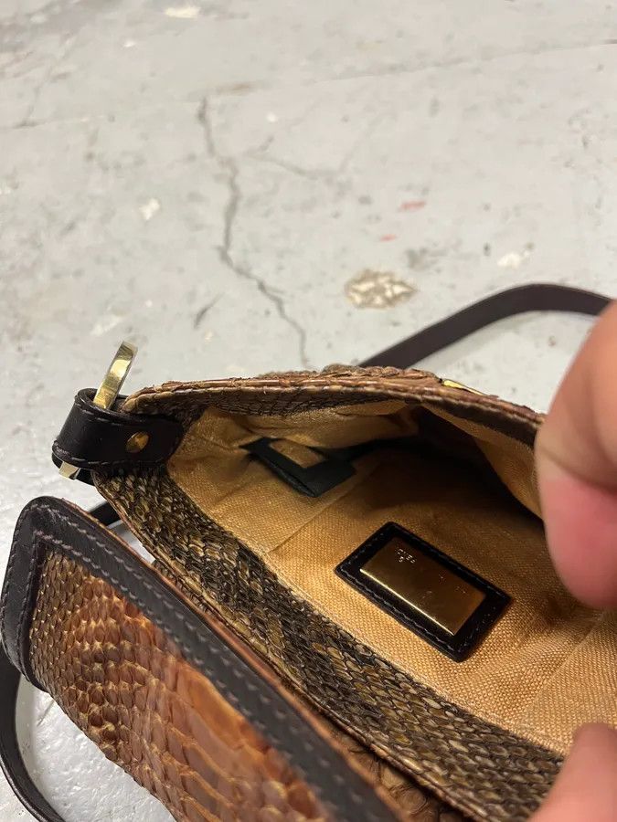 Fendi Fendi Brown Python Skin Leather Shoulder Bag Size ONE SIZE - 9 Thumbnail