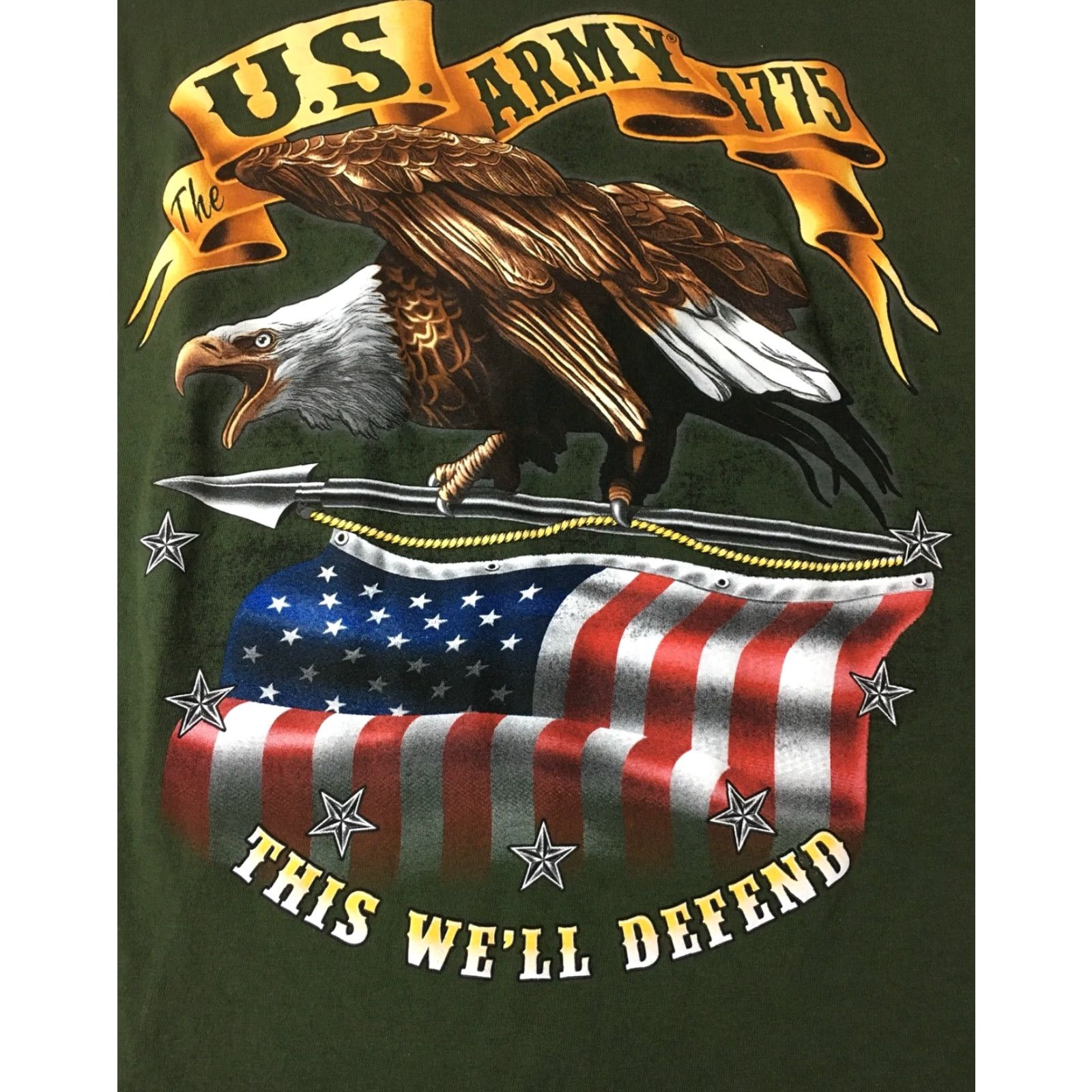 Vintage US Army America Flag Mens T Shirt Sz S NWOT Patriotic Tee -United States Shirts Green Bayside Graphic Tee Mens 90s? Size US S / EU 44-46 / 1 - 2 Thumbnail