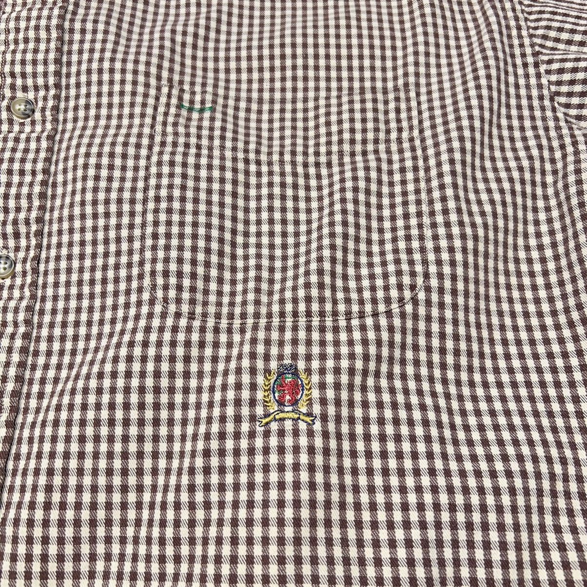 Tommy Hilfiger × Vintage Vintage Tommy Hilfiger Shirt Brown Tan Plaid Collared Button Size US XL / EU 56 / 4 - 3 Thumbnail