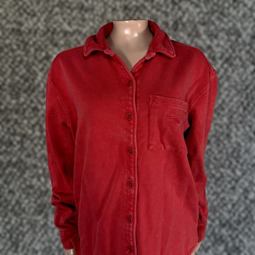 Vintage Kimes Ranch Womens Sweatshirt Button Jacket M Cotton Knit Blue Nylon? Size M / US 6-8 / IT 42-44 - 1 Thumbnail