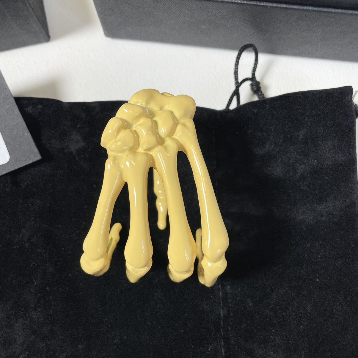 Raf Simons S/S 22 Yellow Skeleton Hand Cuff Bracelet Size ONE SIZE - 18 Thumbnail