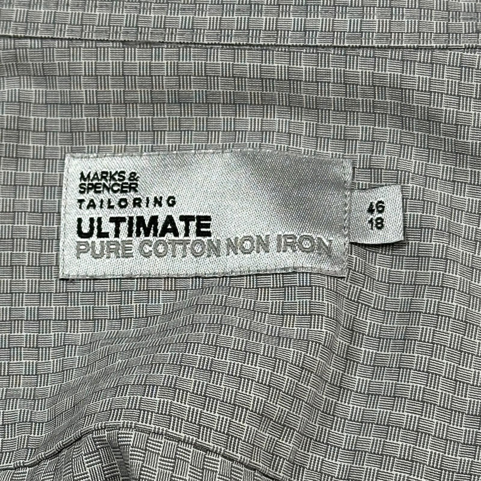 Marks & Spencer Marks & Spenser Shirt Men's UK Size 2XL Grey Non Iron Size 48R - 7 Thumbnail