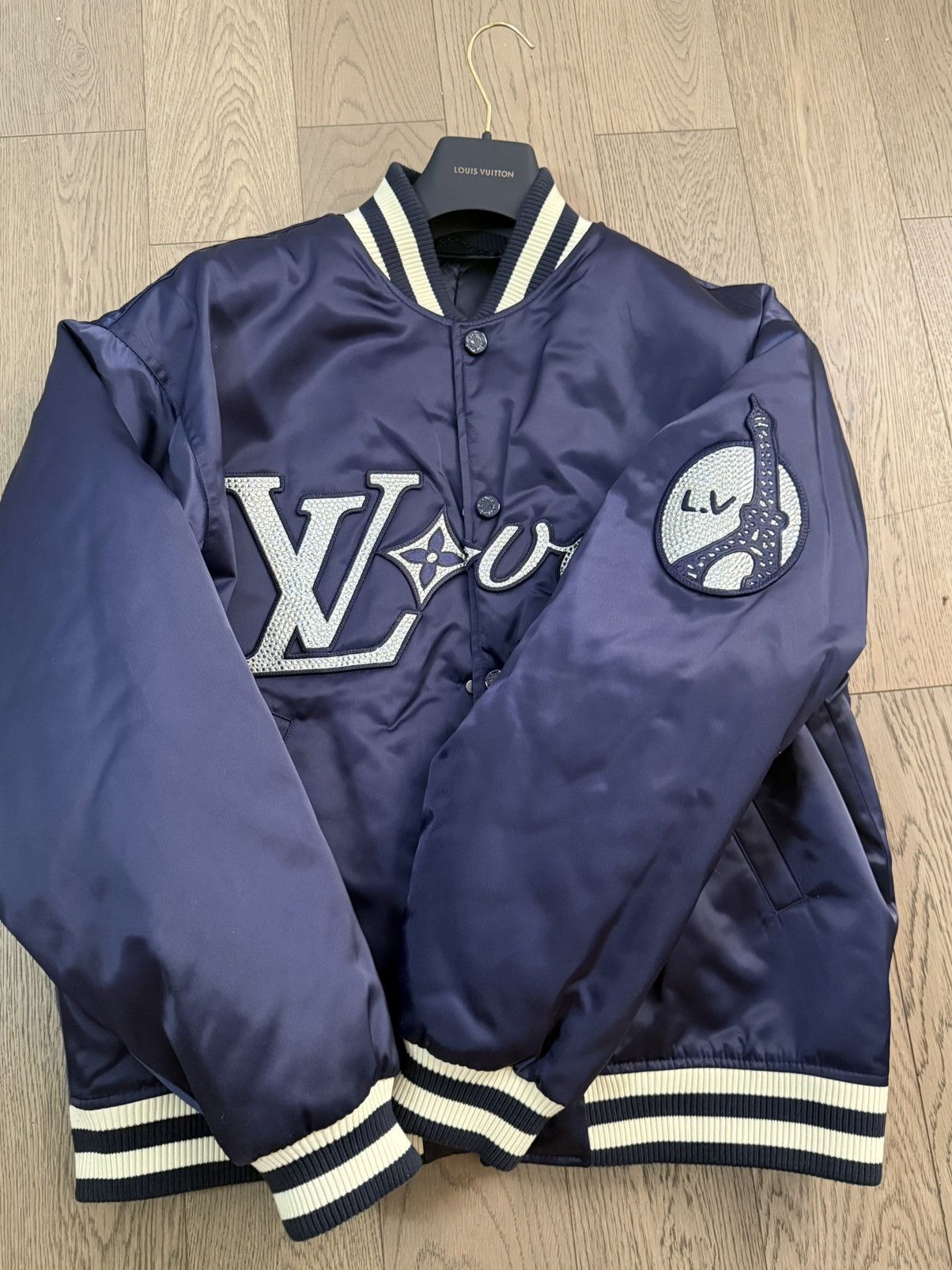 Louis Vuitton Louis Vuitton Blue Baseball Jacket Size US L / EU 52-54 / 3 - 4 Thumbnail