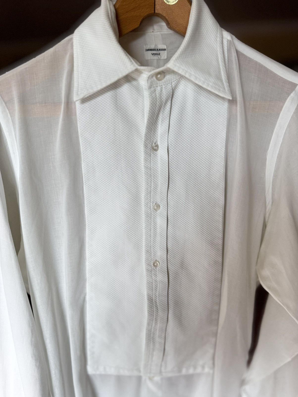 Turnbull & Asser Bespoke Turnbull & Asser Vintage Formal Voile Tuxedo Shirt Size US M / EU 48-50 / 2 - 2 Thumbnail