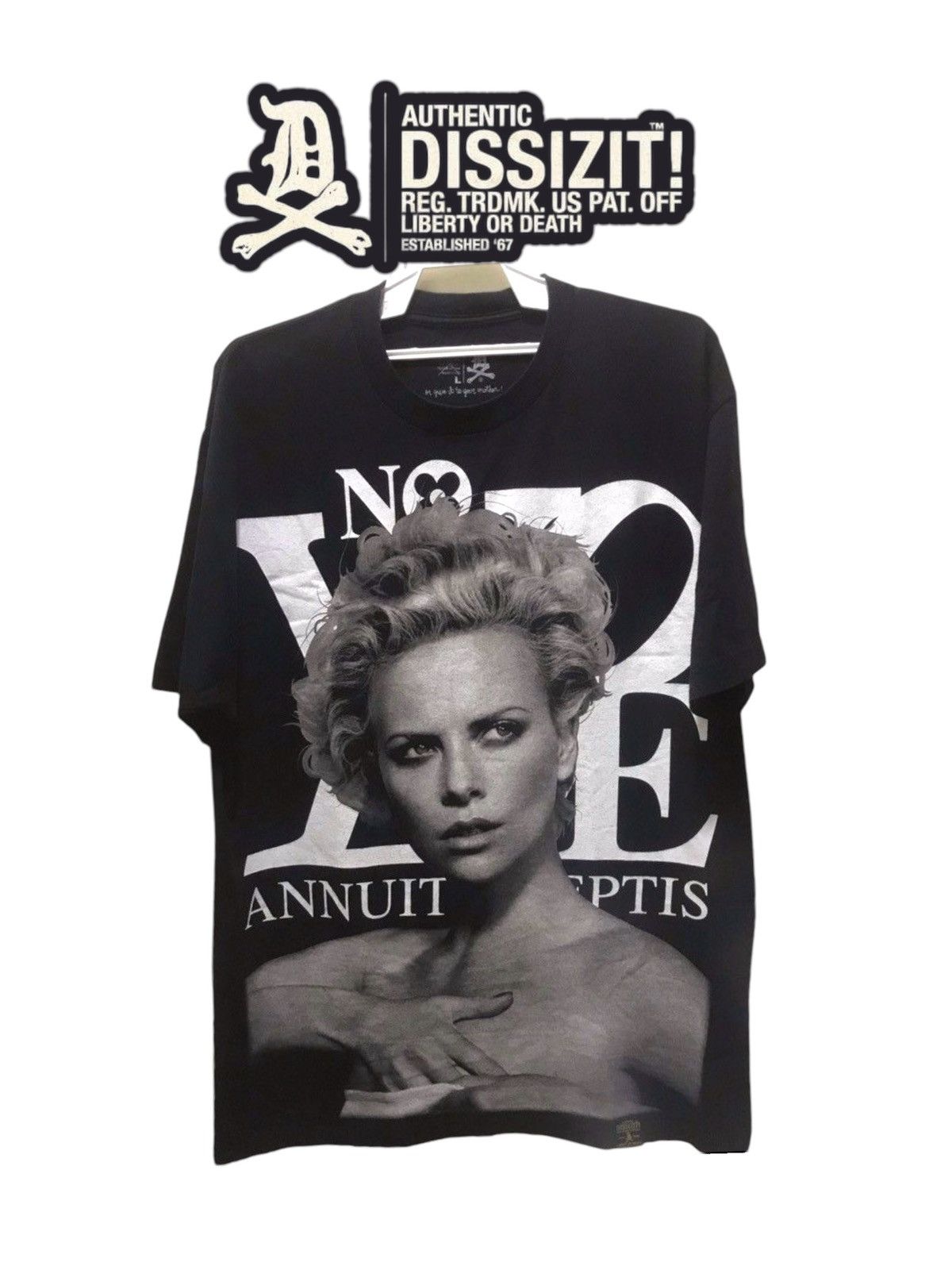 Dissizit Vintage Charlize Theron Overprint Face Logo Tee Size US L / EU 52-54 / 3 - 1 Thumbnail