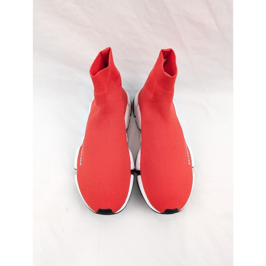Balenciaga o1rshd1 New Recycled Speed 2.0 Low-Top Sneakers in Red/White Size US 8 / EU 41 - 17 Thumbnail