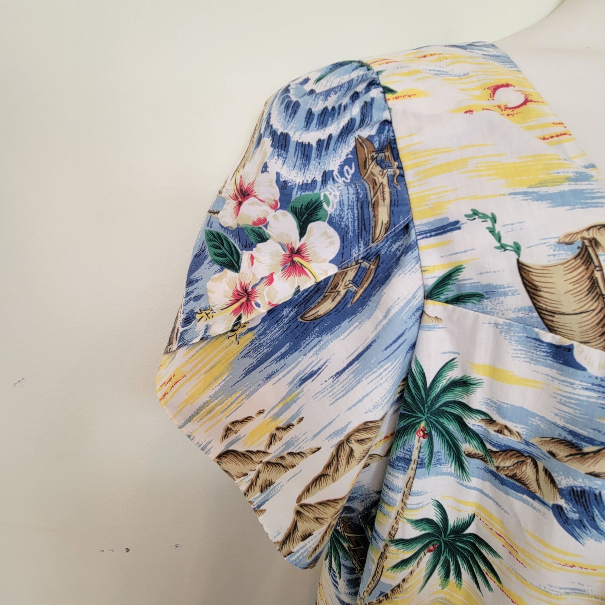 Vintage Vintage KYS Hawaiian 3XL House Dress Pocket Tropical Floral Size 3XL / US 20-22 - 5 Thumbnail