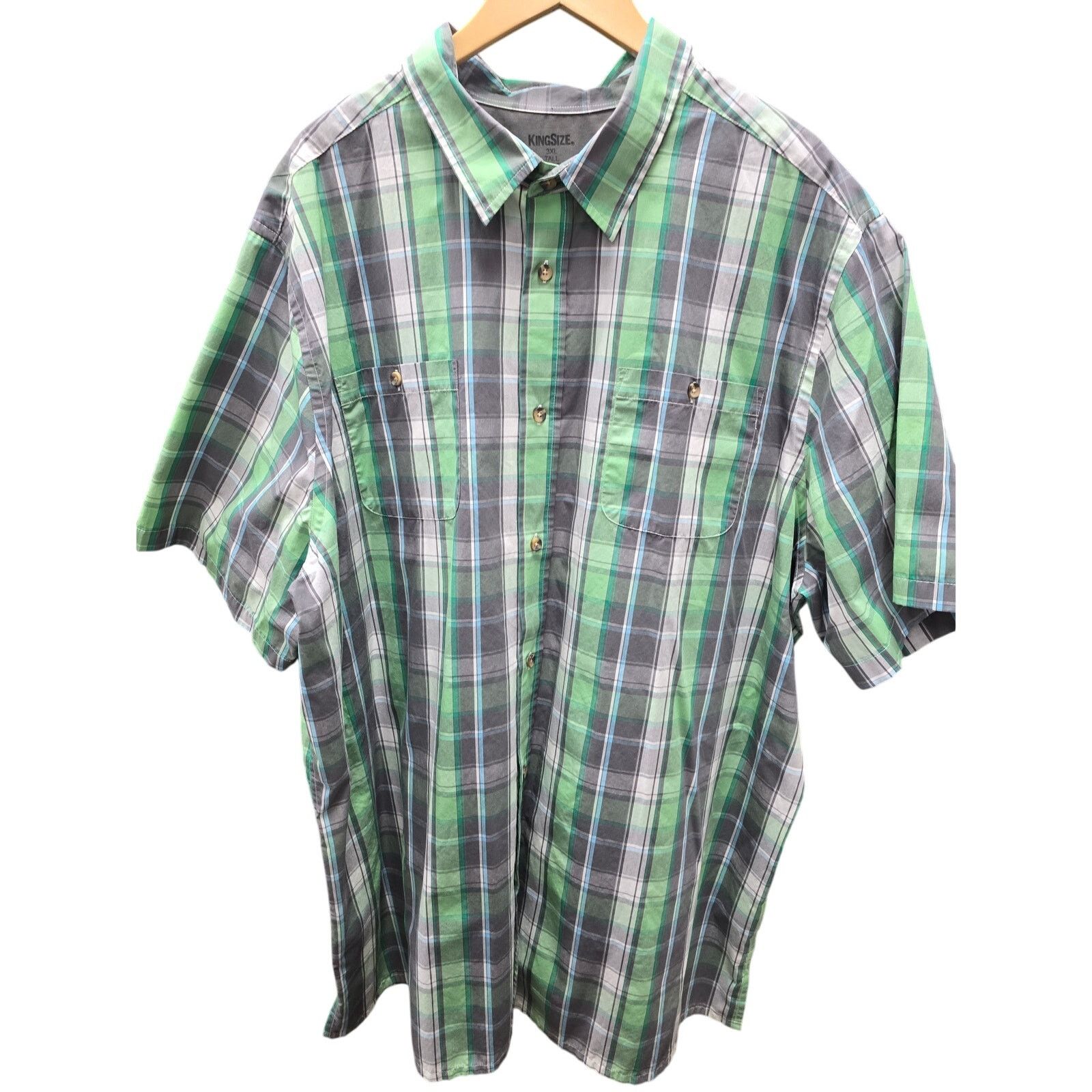 Other Kingsize Men's Green Plaid Shirt, 3XL Tall Size US XXL / EU 58 / 5 - 1 Thumbnail