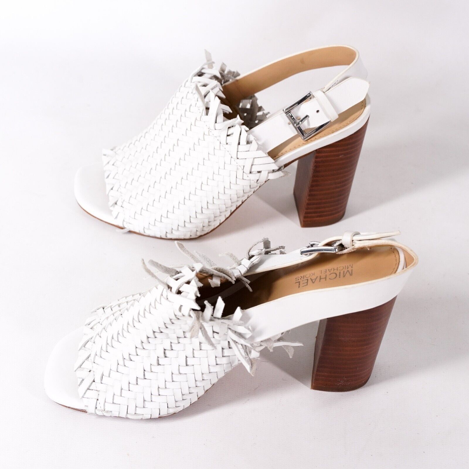 Michael Kors Michael Kors Woven Leather Shoes High Heels Pumps Women's 5M Size US 5 / IT 35 - 7 Thumbnail