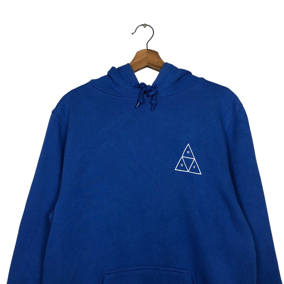 Japanese Brand 📌Rich Blue Vintagr Hoodie Pull Over HUF Big Logo Design Size US S / EU 44-46 / 1 - 14 Thumbnail