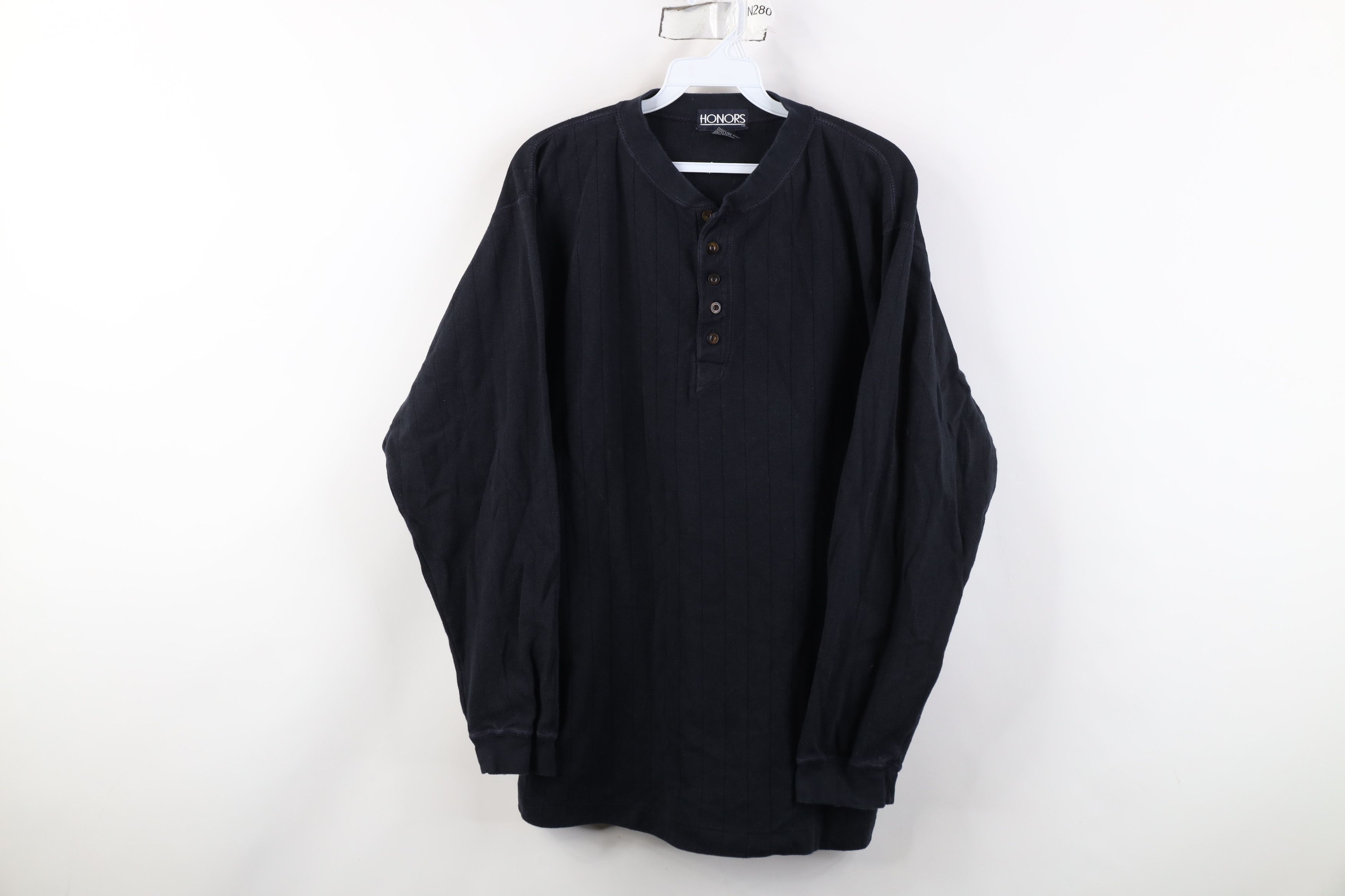 Vintage Vintage 90s Streetwear Ribbed Long Sleeve Henley T-Shirt Size US M / EU 48-50 / 2 - 1 Thumbnail
