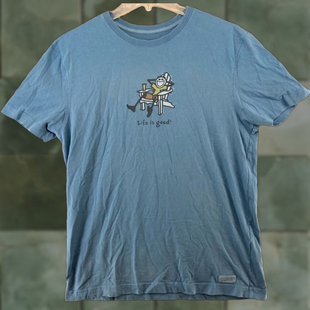 Life is Good Life Is Good Graphic Print T-Shirt Small Blue Classic Fit Beach Outdoor Mens Size US S / EU 44-46 / 1 - 1 Thumbnail