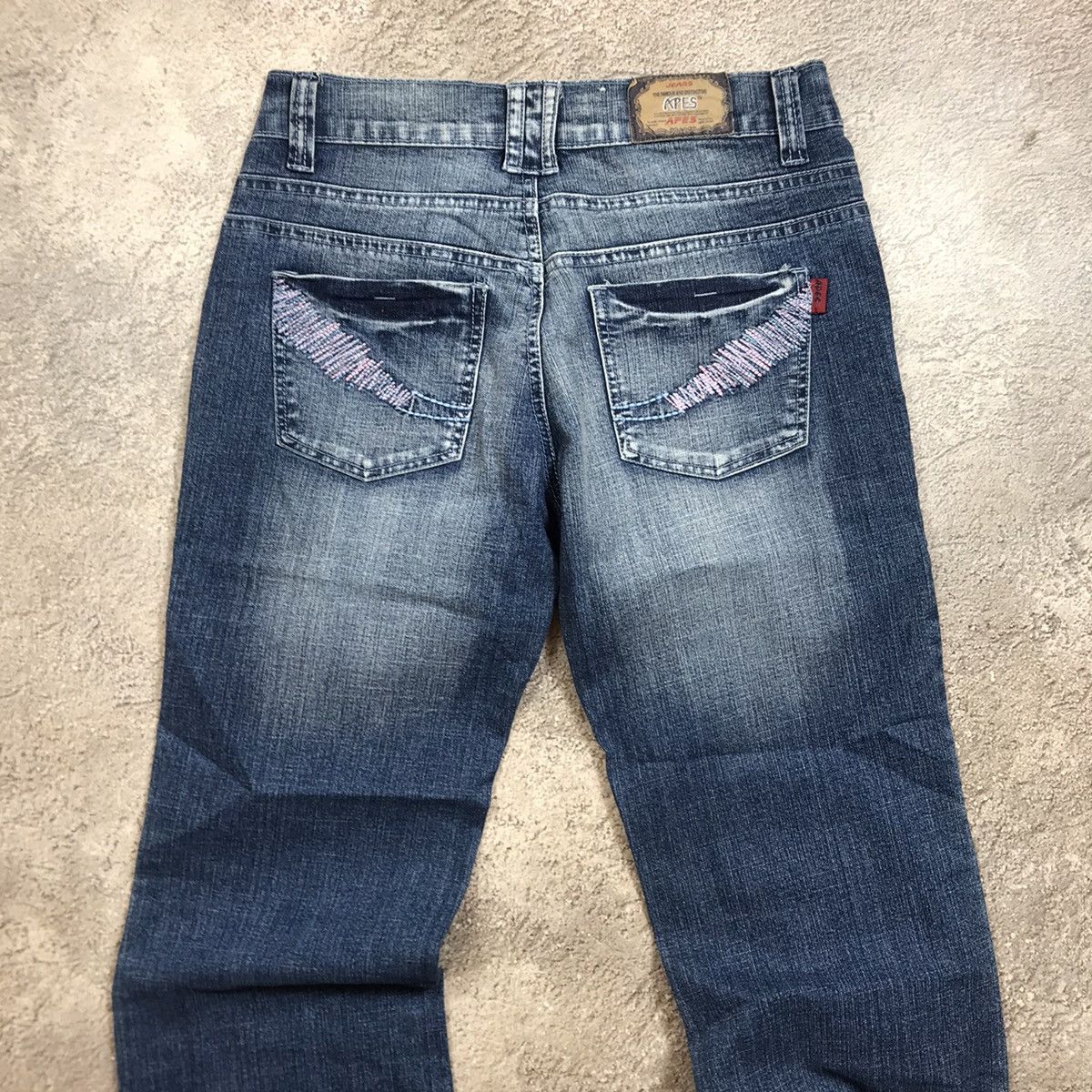 Vintage Vintage 90s Distressed Baggy Wide Leg Jeans Grunge Y2K 27 Size 27" / US 4 / IT 40 - 5 Thumbnail