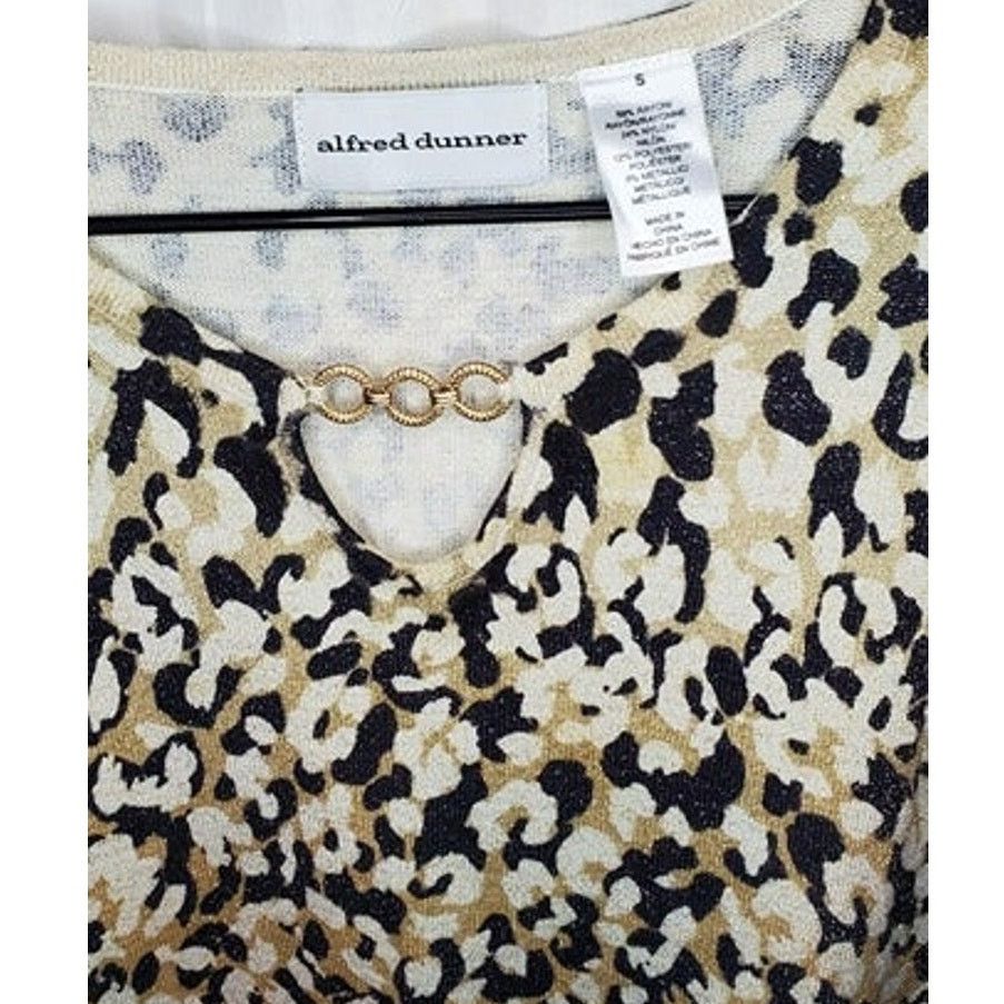 Other Alfred Dunner Floral Leopard Print Blouse Women’s Size Small Size S / US 4 / IT 40 - 3 Thumbnail