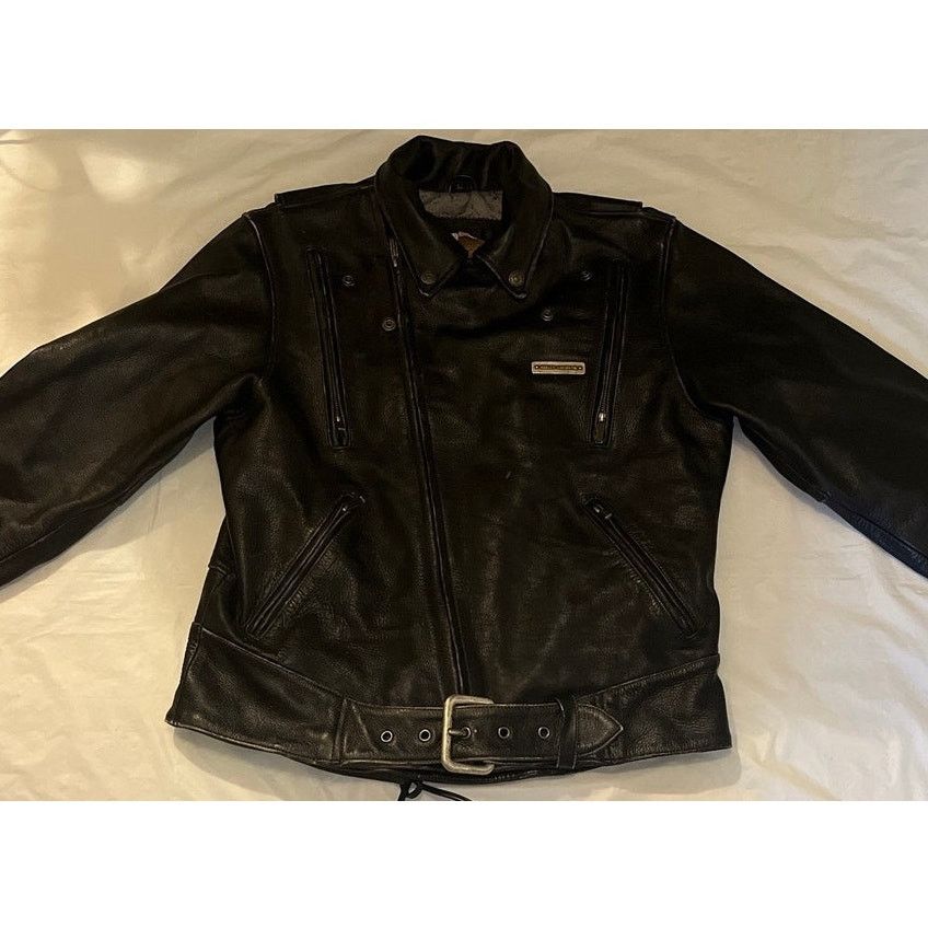 Harley Davidson Harley Davidson Leather Jacket Metal Bar & Shield - Size: L Size US L / EU 52-54 / 3 - 20 Thumbnail