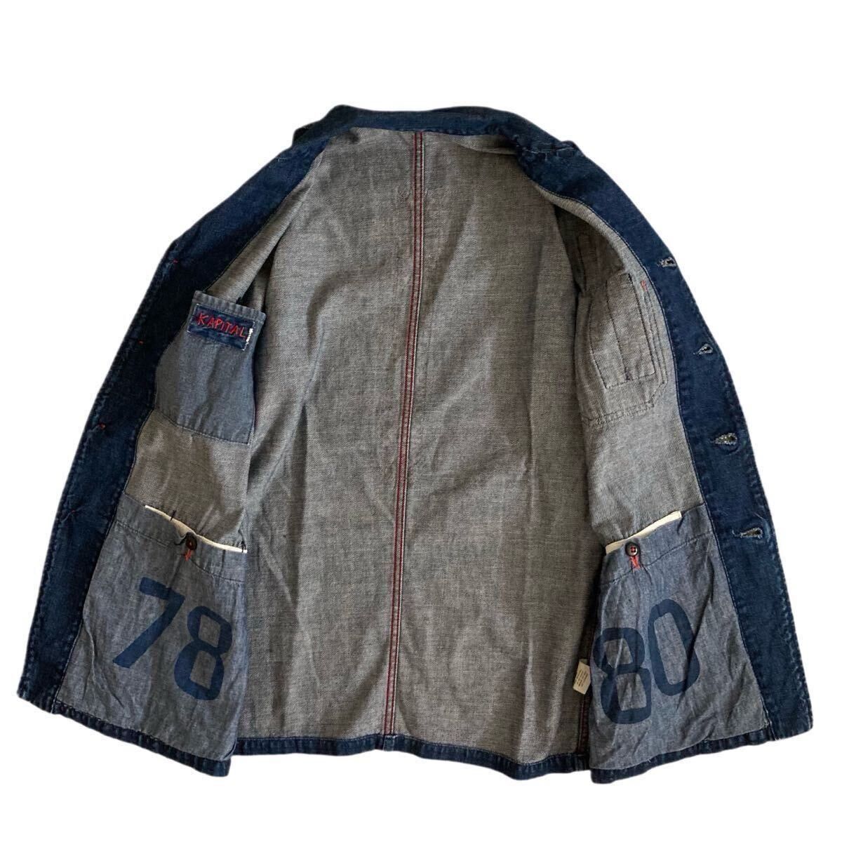Kapital NO U.S. TARIFF! KAPITAL UNION DENIM WORK SMOCK JACKET COAT Size US M / EU 48-50 / 2 - 8 Thumbnail
