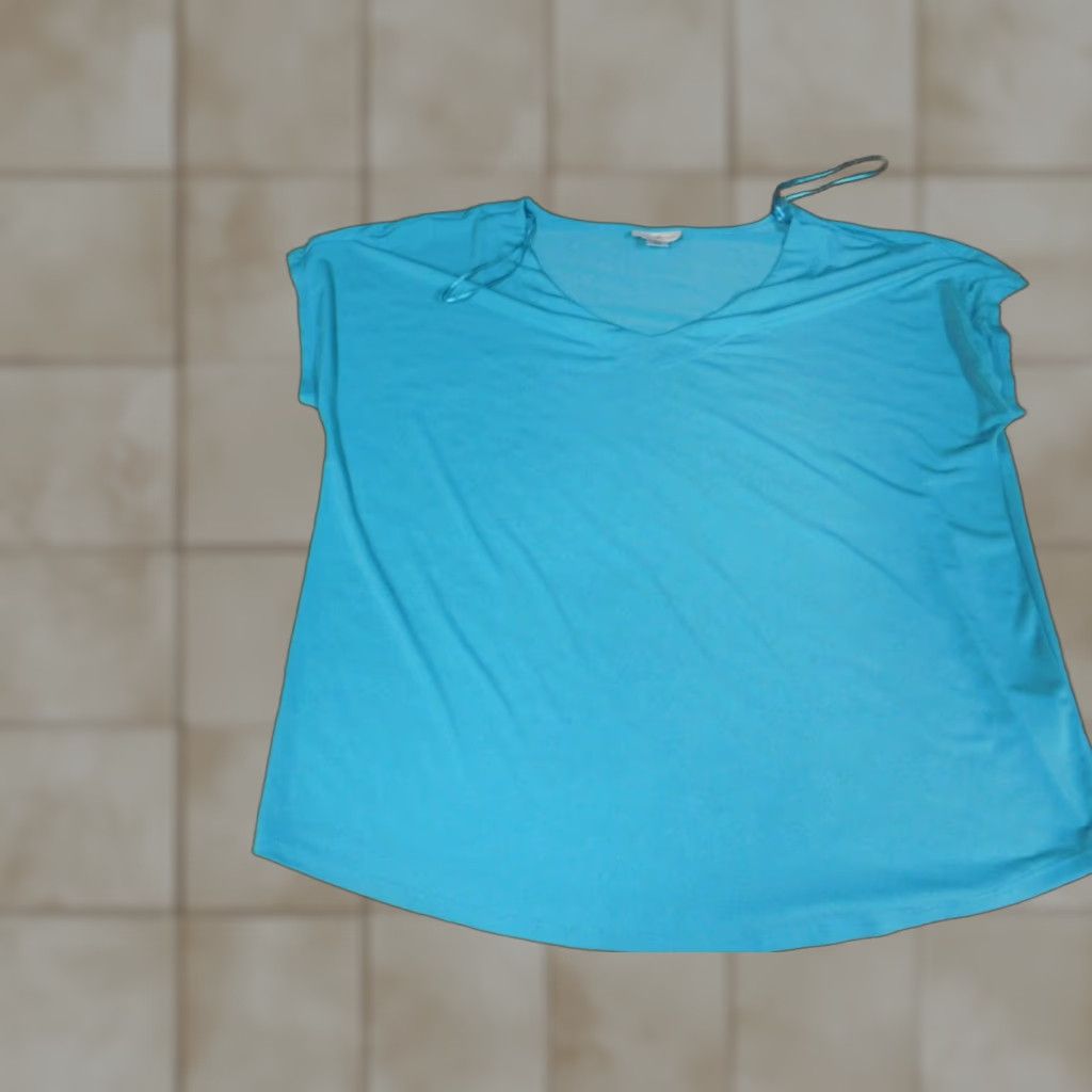 Vintage Jaclyn Smith Blouse Womens XL Blue Crew Neck Pullover Cotton Polyester Rayon Stretch Casual Sleeveless Size XL / US 12-14 / IT 48-50 - 1 Thumbnail