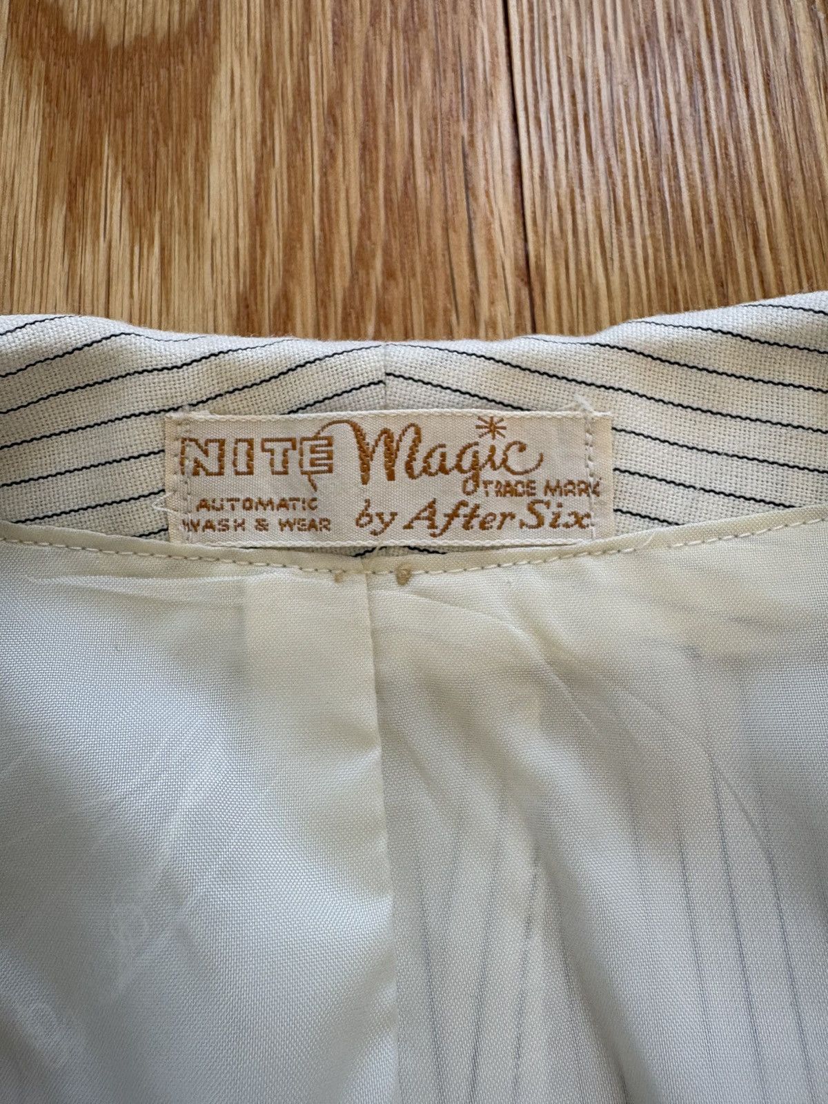 After Six After Six Vintage 40s Pinstripe White Dinner Jacket Tux 43R Size 42R - 4 Thumbnail
