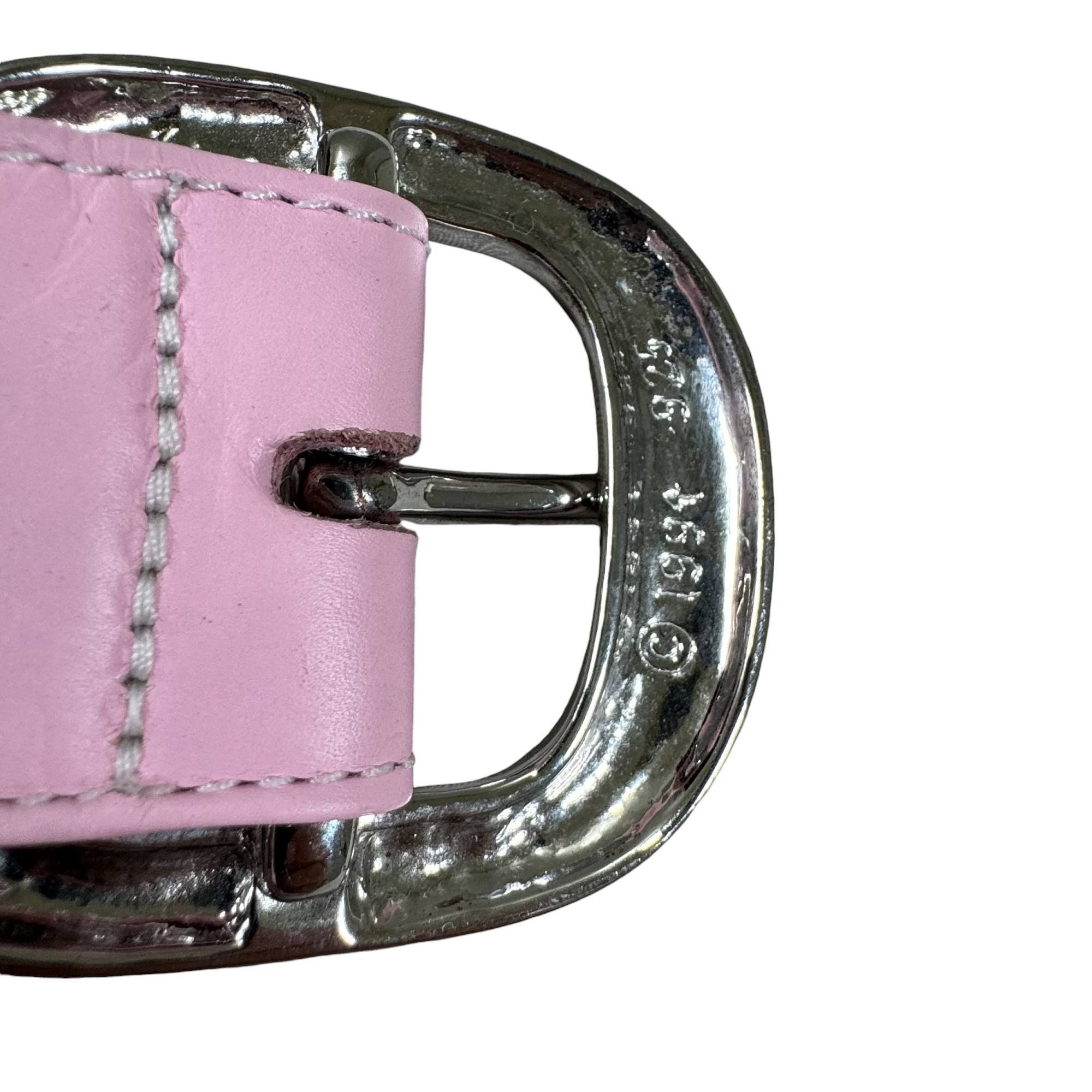Chrome Hearts Pink Gunslinger Belt Soft Leather Silver Buckle Size 34 - 3 Thumbnail