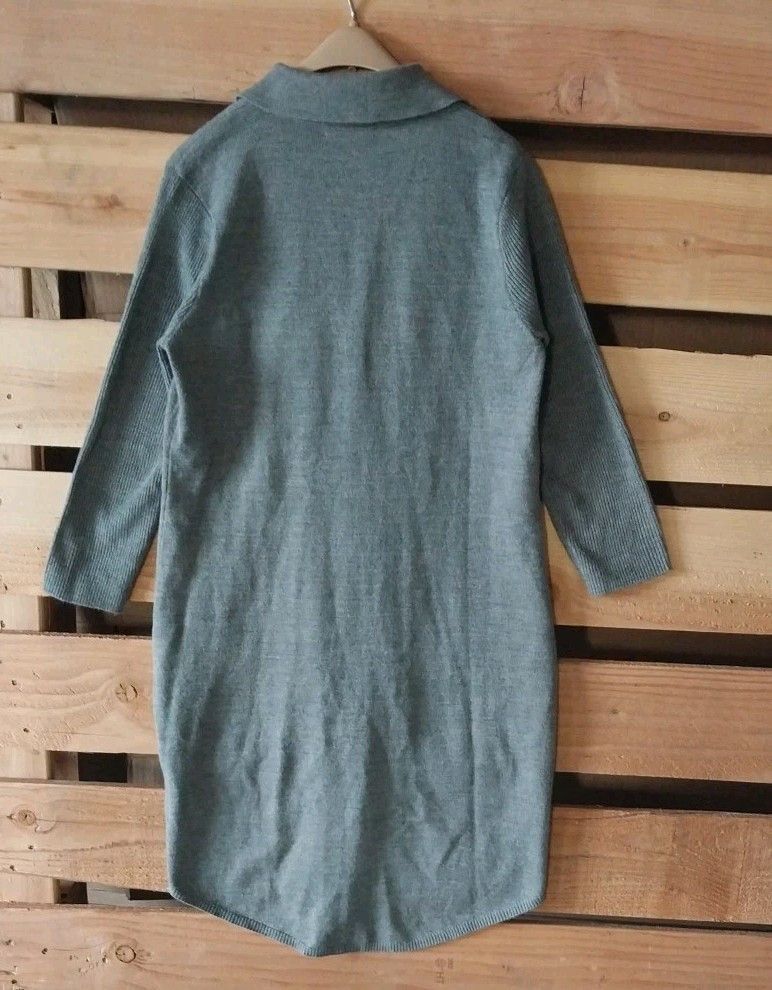 Other New York Co Women XS Gray Cozy Knit Sweater Dress Buttons Size XS / US 0-2 / IT 36-38 - 2 Thumbnail