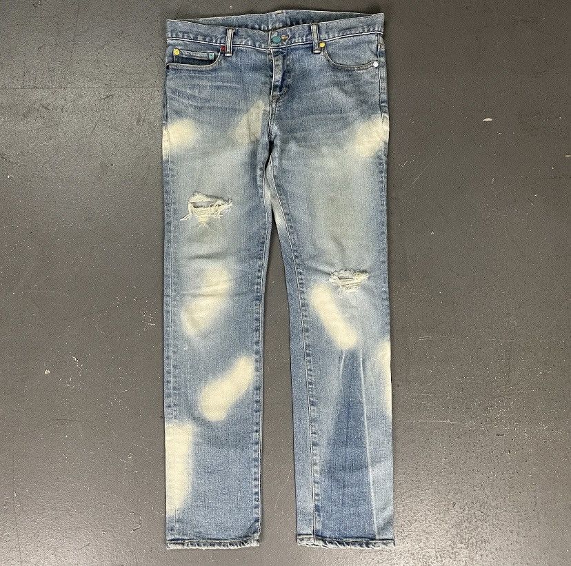 image of Phenomenon x Swagger Bleached Denim Jeans Size 32 in Blue, Men's