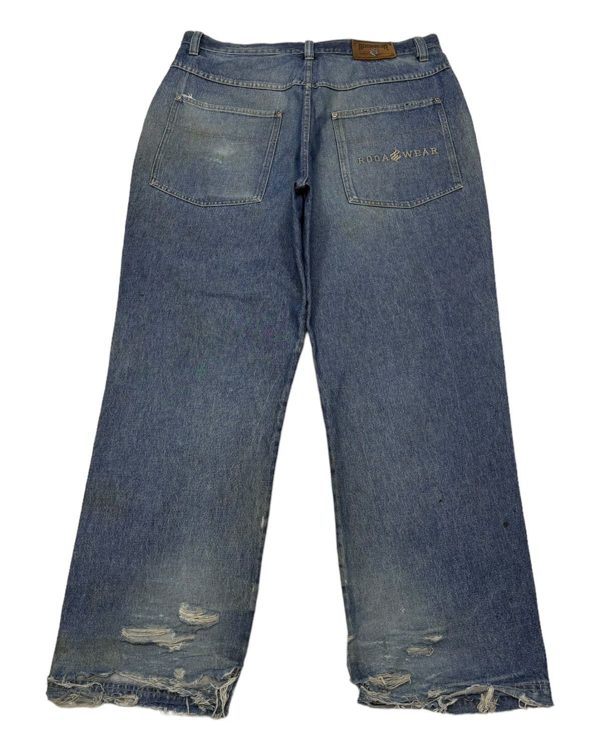 JNCO × Rocawear × Vintage VINTAGE ROCAWEAR BAGGY JEANS DISTRESS RIPS DENIM JEANS Size US 38 / EU 54 - 6 Thumbnail