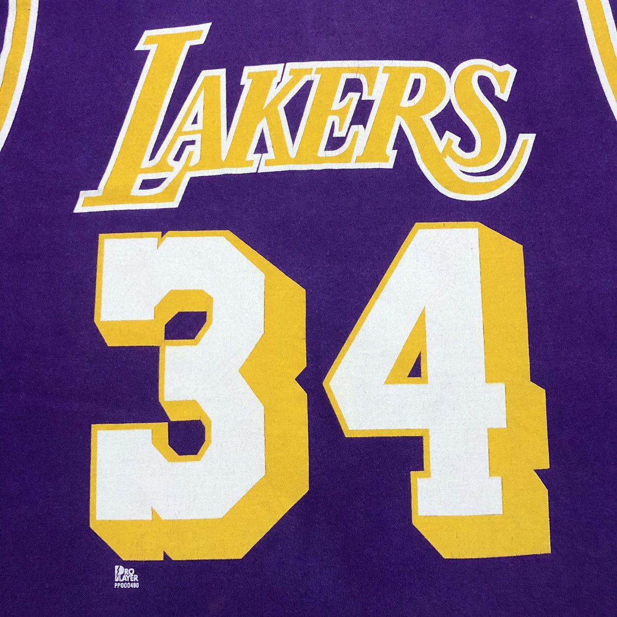 NBA Rare‼️🔥Vintage NBA LA Lakers Shaquille O'neal #34 T-Shirt Size US M / EU 48-50 / 2 - 10 Thumbnail