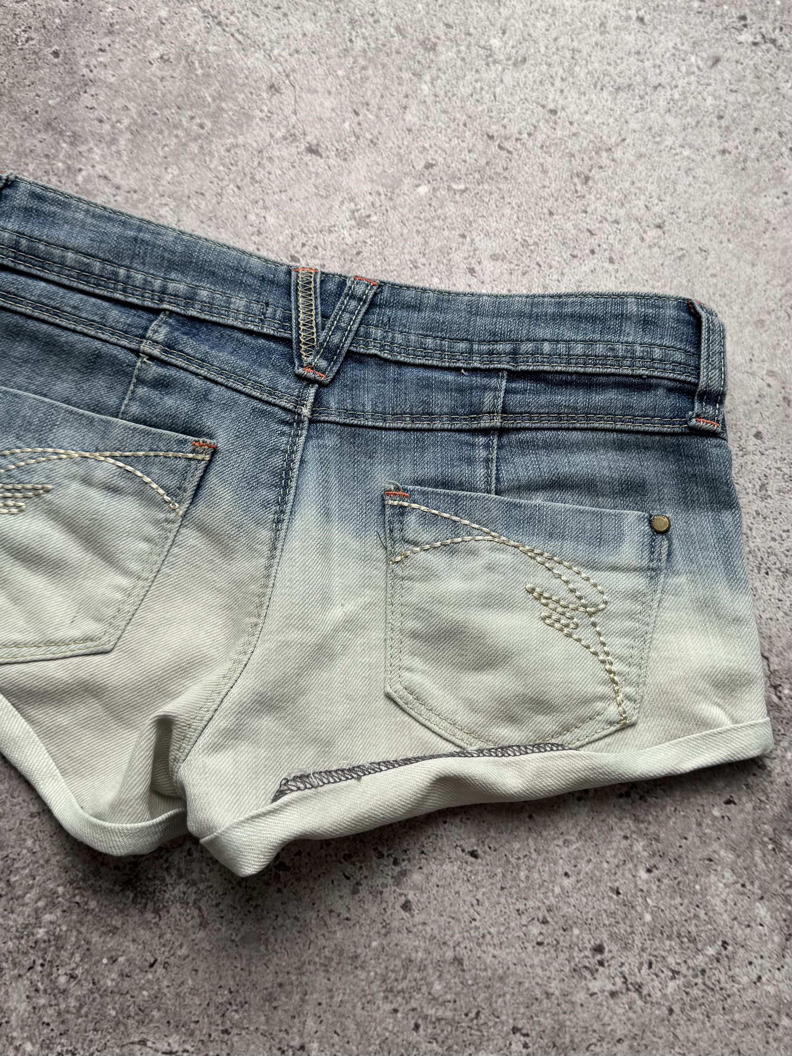 Vintage Vintage Denim Gradient Mini Shorts (E8) Size 26" / US 2 / IT 38 - 6 Thumbnail