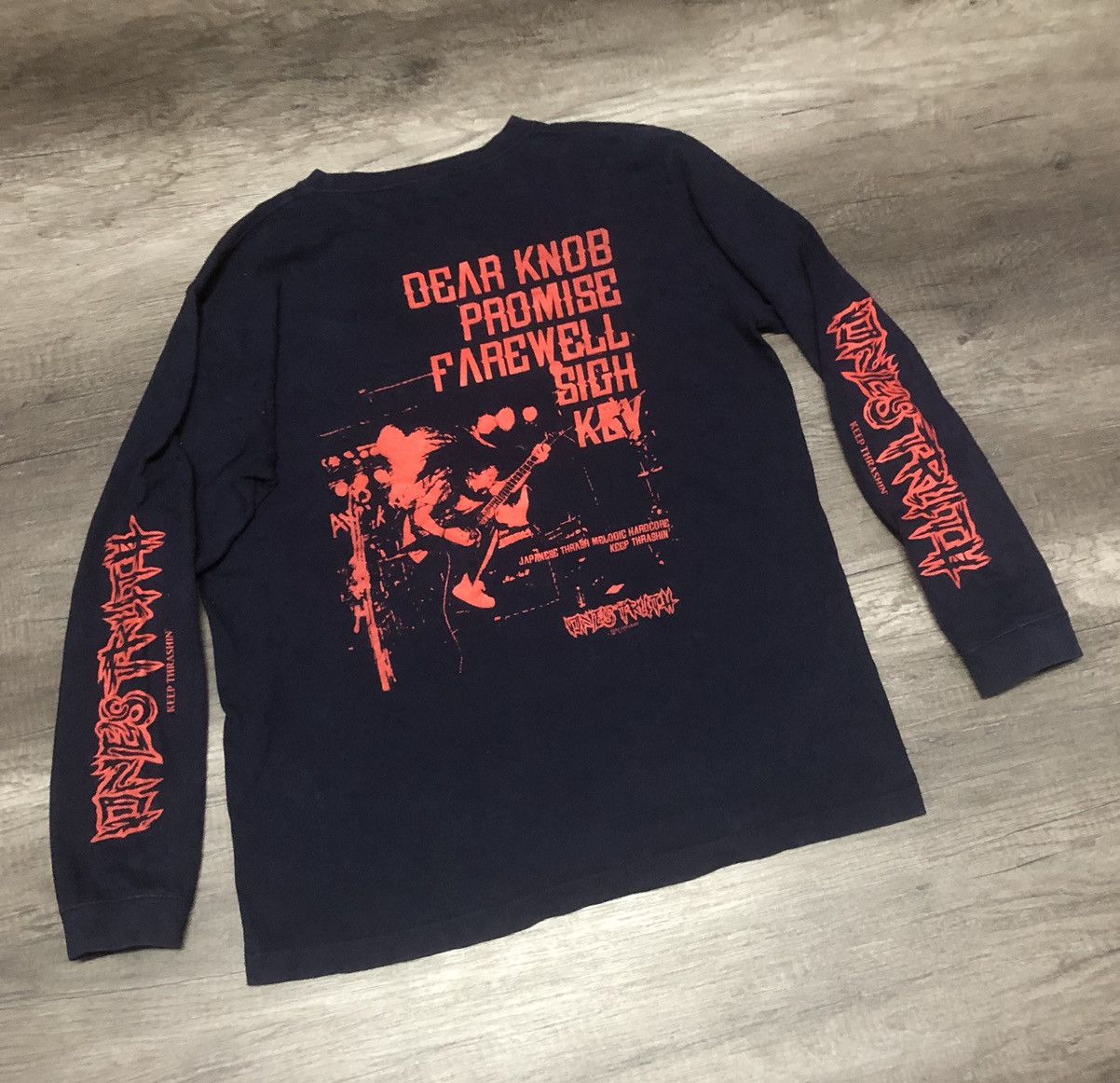 Band Tees Ones Truth Keep Thrashin Hardcore Band Long Sleeve Tshirt Size US L / EU 52-54 / 3 - 5 Thumbnail